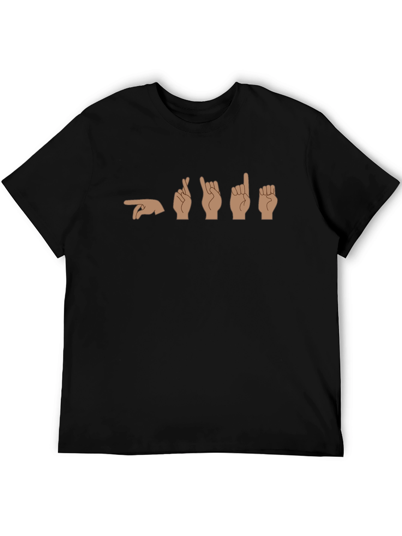 Fingerspelling T-Shirt - Black Cotton Tee