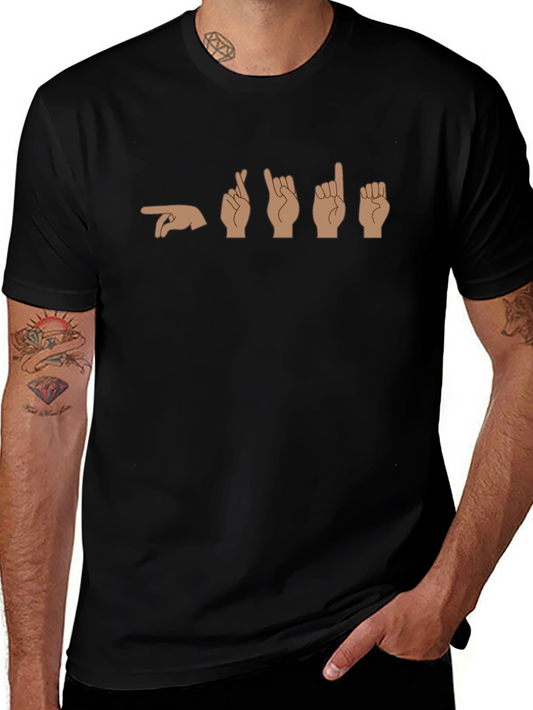 Fingerspelling T-Shirt - Black Cotton Tee