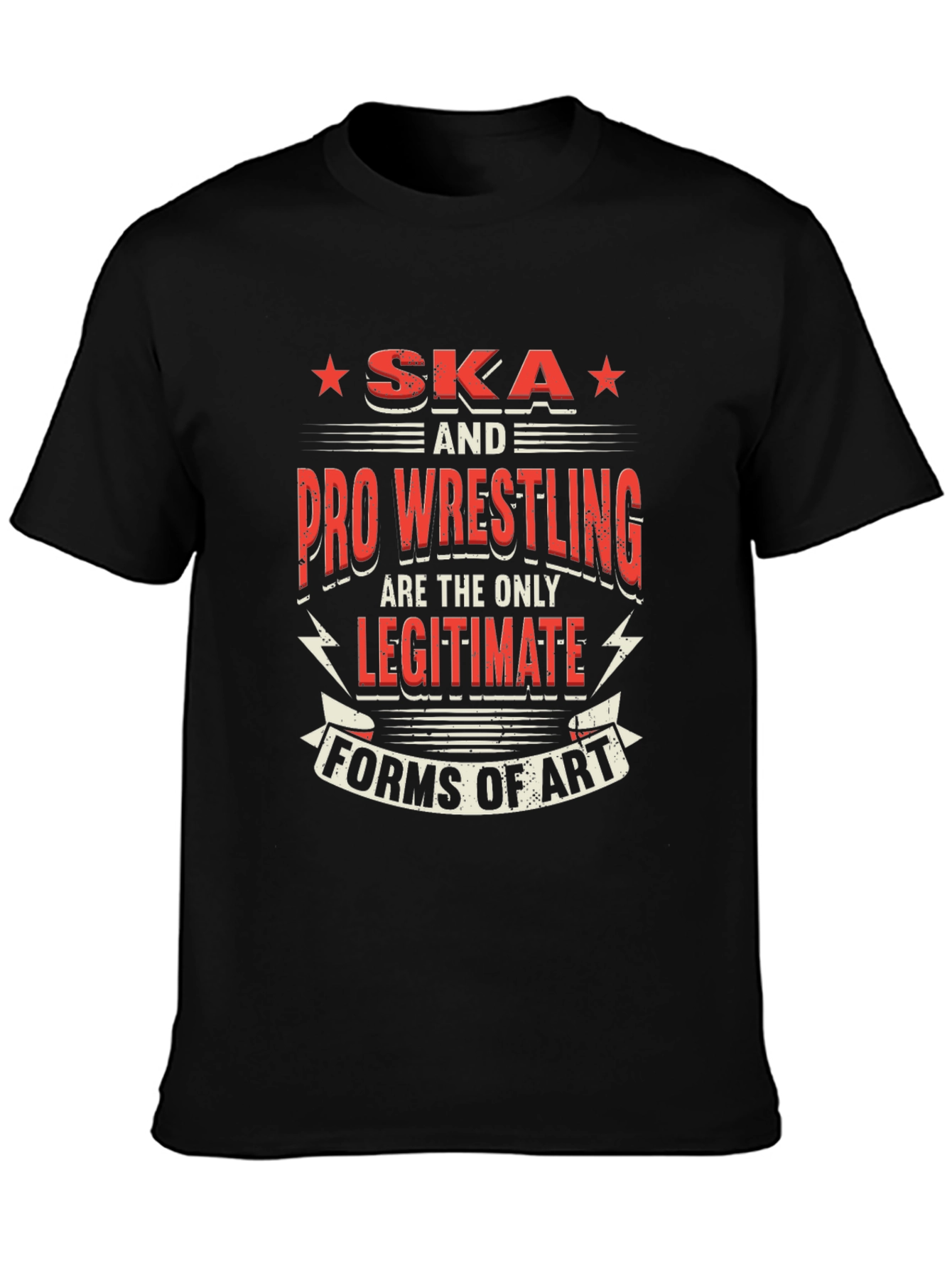 Ska & Pro Wrestling Art Graphic T-Shirt