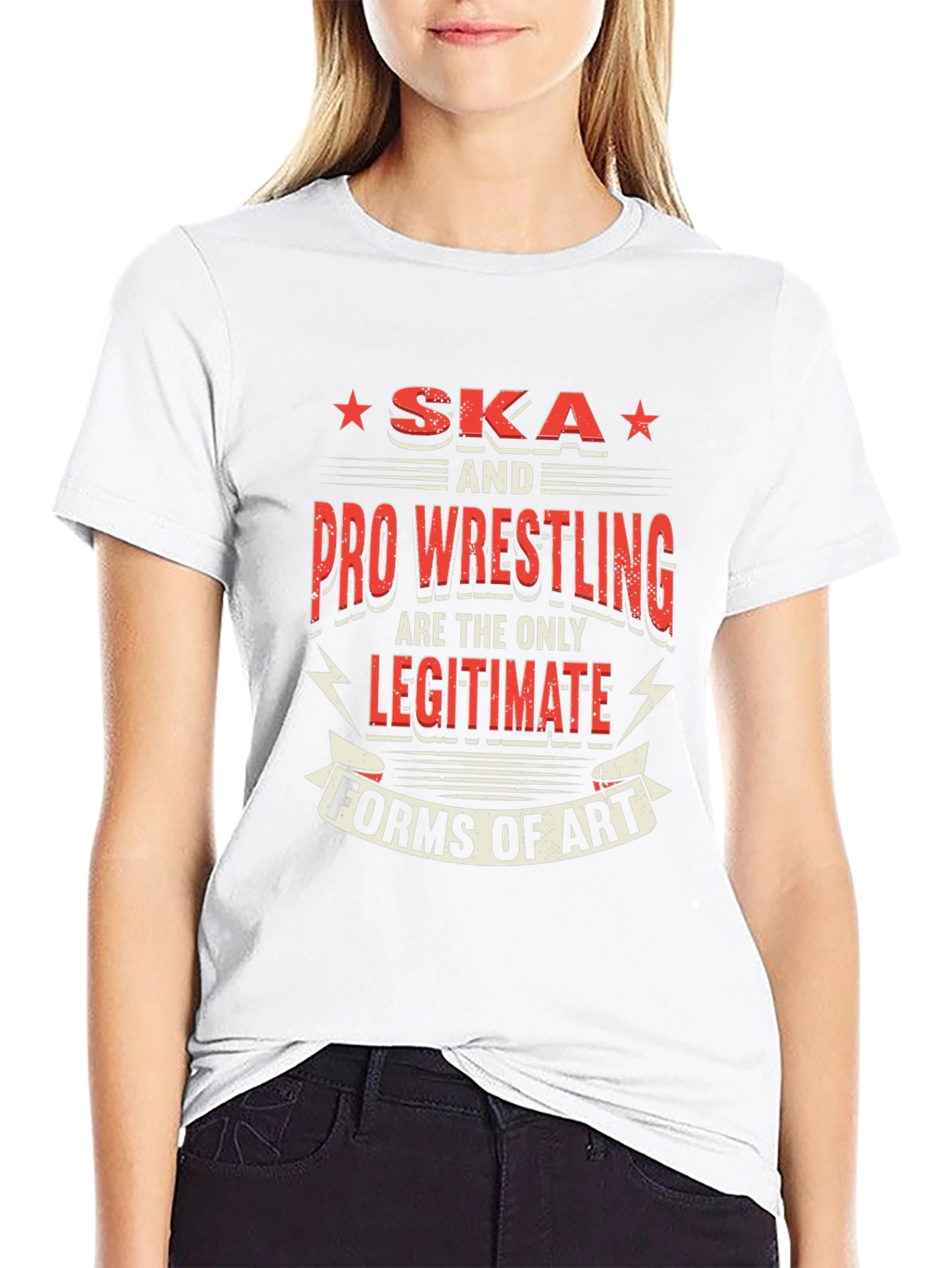 Ska & Pro Wrestling Art Graphic T-Shirt