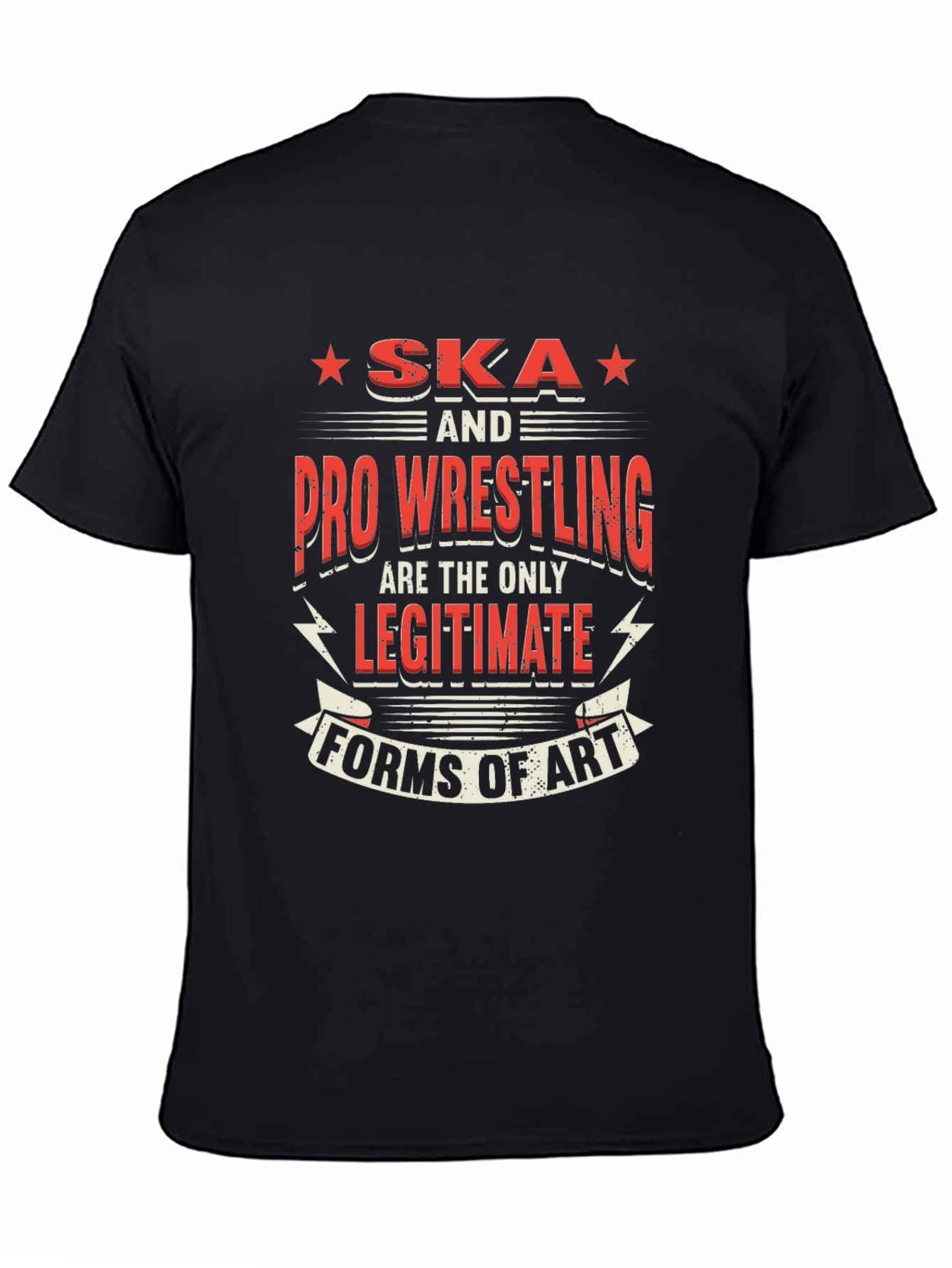 Ska & Pro Wrestling Art Graphic T-Shirt