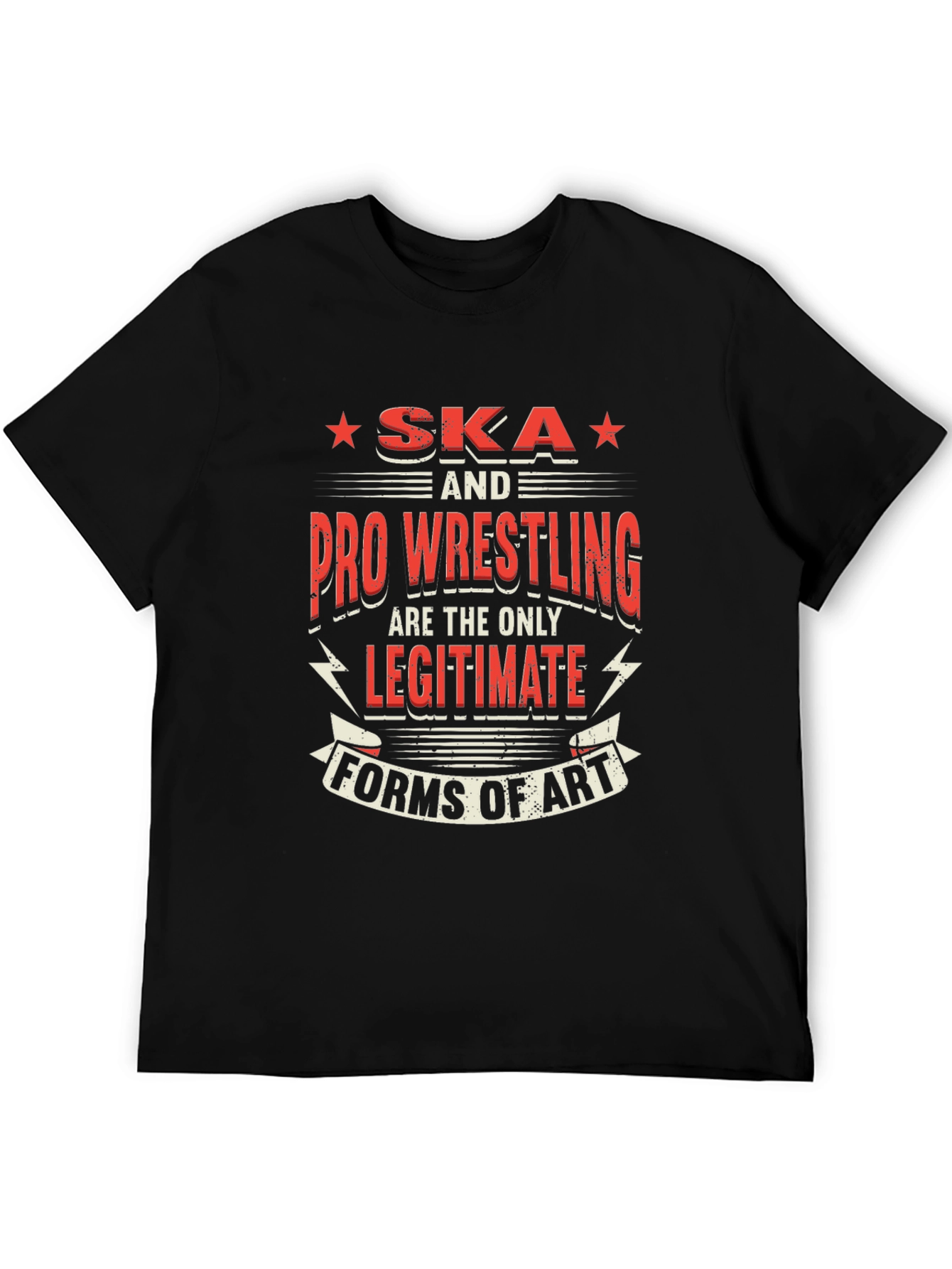 Ska & Pro Wrestling Art Graphic T-Shirt
