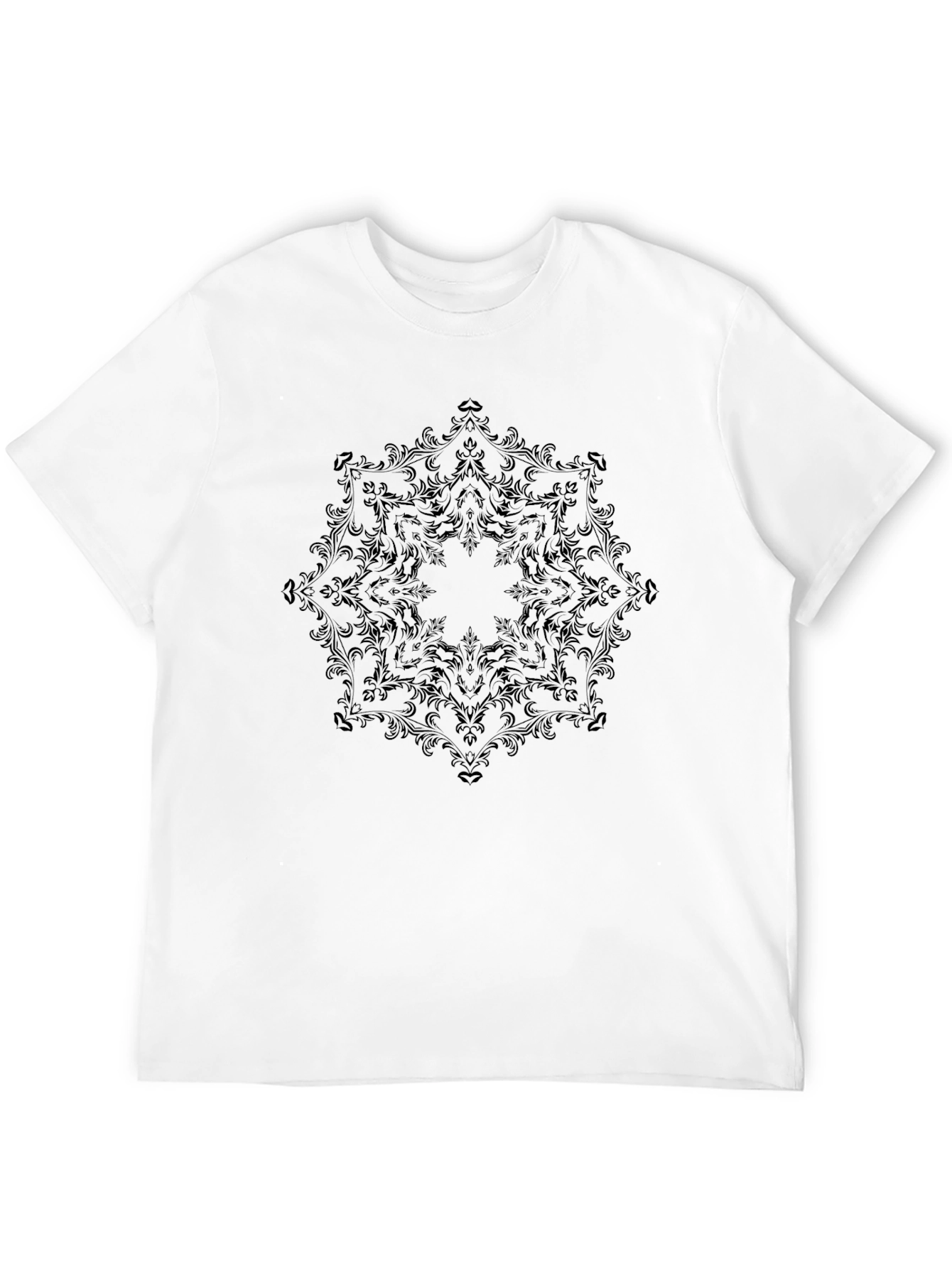 Black Floral Mandala T-Shirt