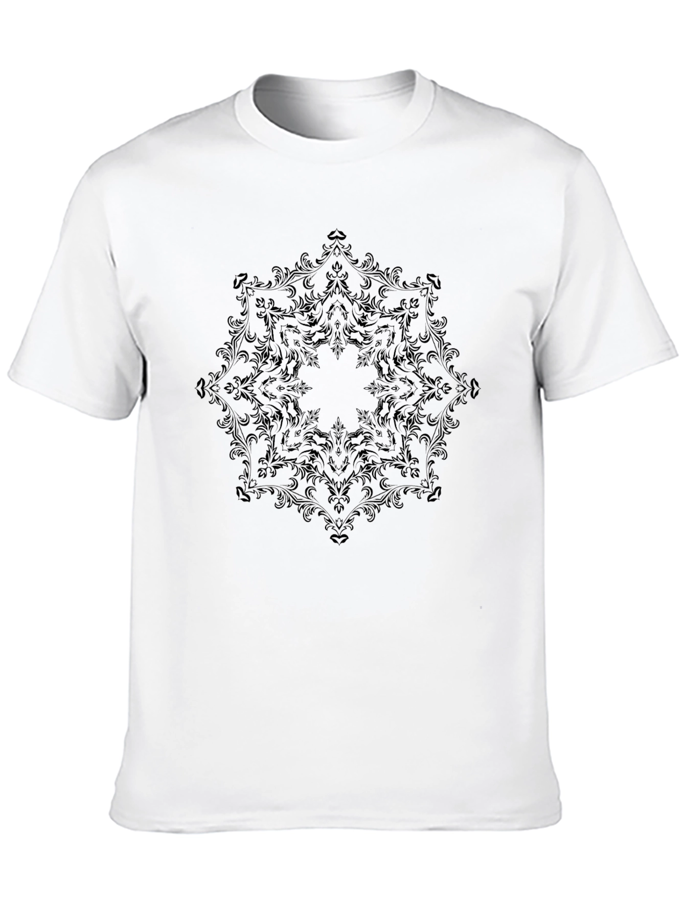 Black Floral Mandala T-Shirt