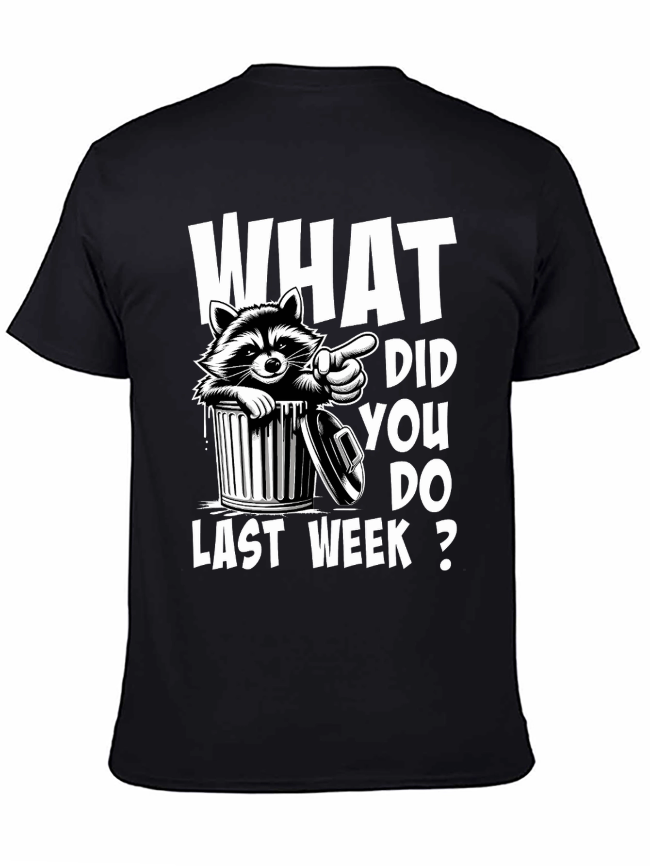 Raccoon What Did You Do Last Week? T-Shirt