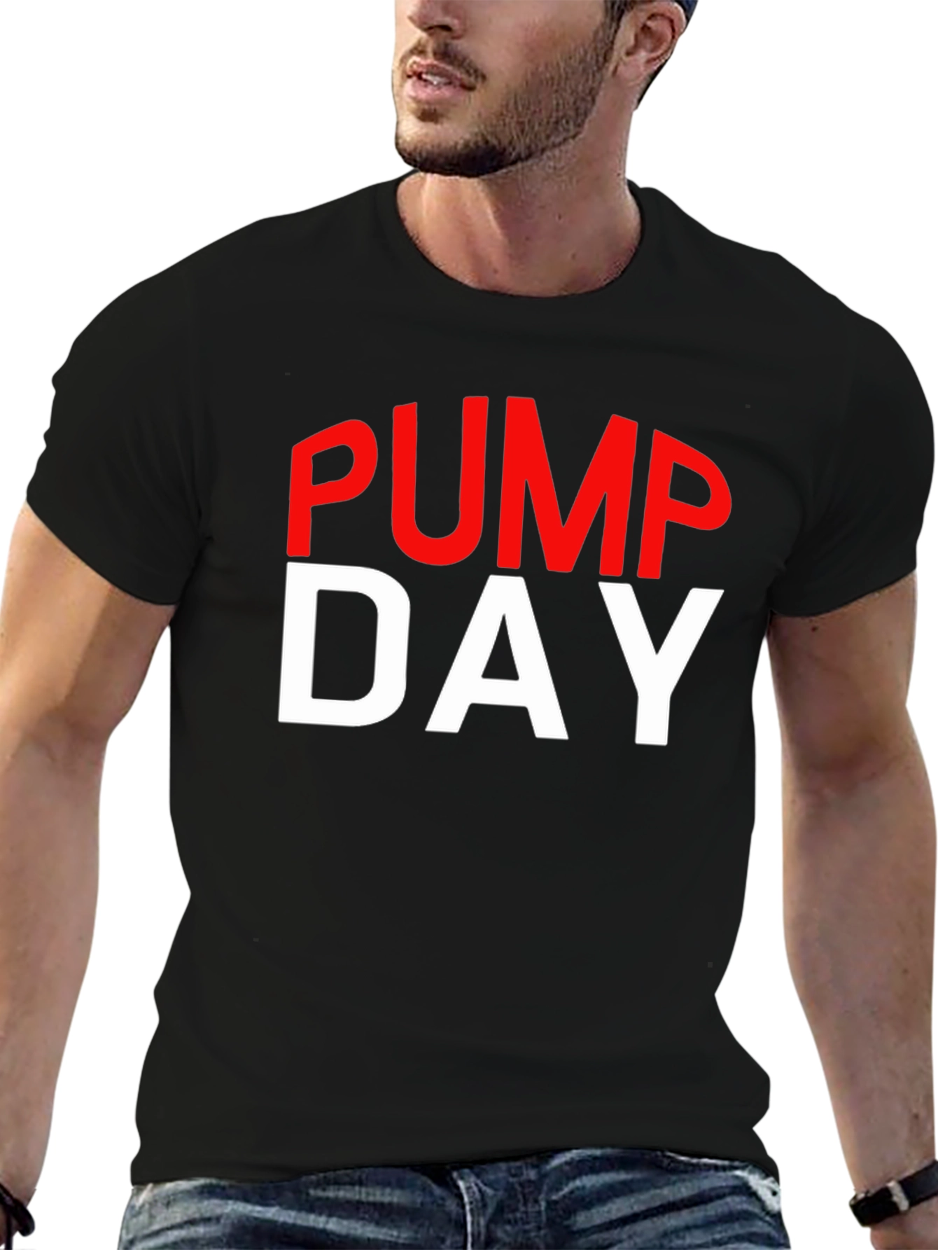 Pump Day Graphic Tee - Black Cotton Gym Shirt