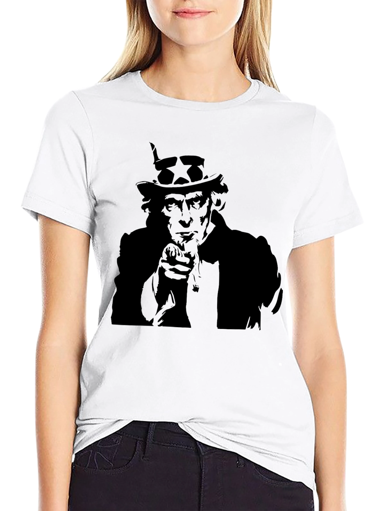 Uncle Sam I Want You Black T-Shirt