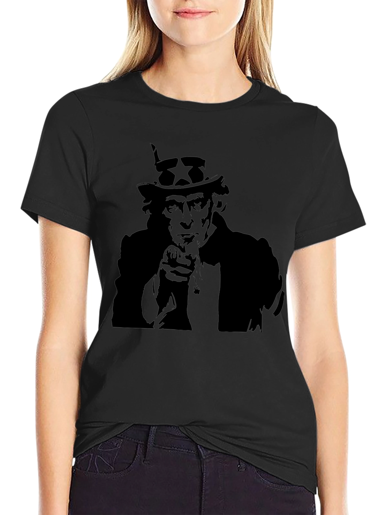Uncle Sam I Want You Black T-Shirt