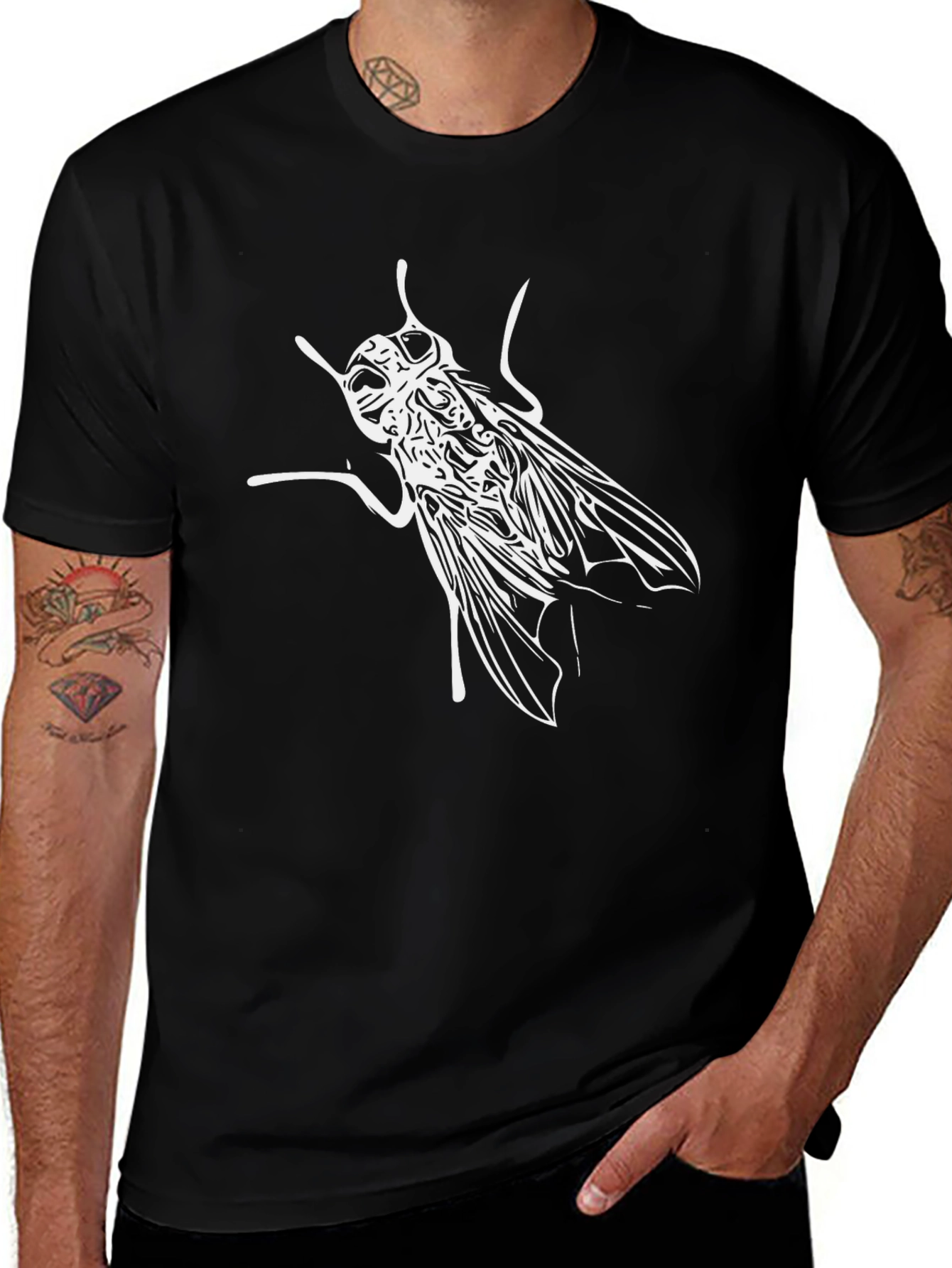 Fly Graphic Tee - Black Cotton Casual Wear