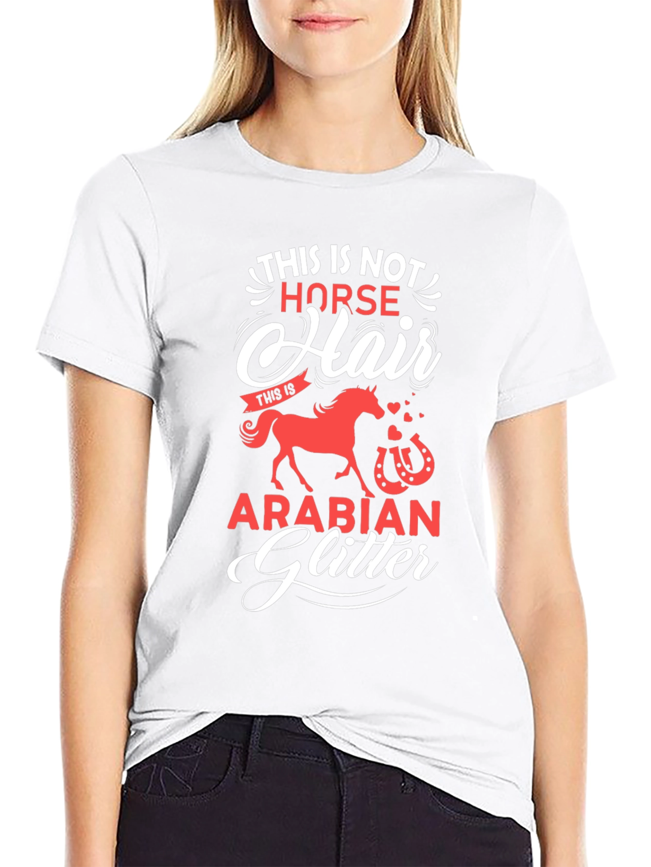Funny Arabian Horse Glitter T-Shirt