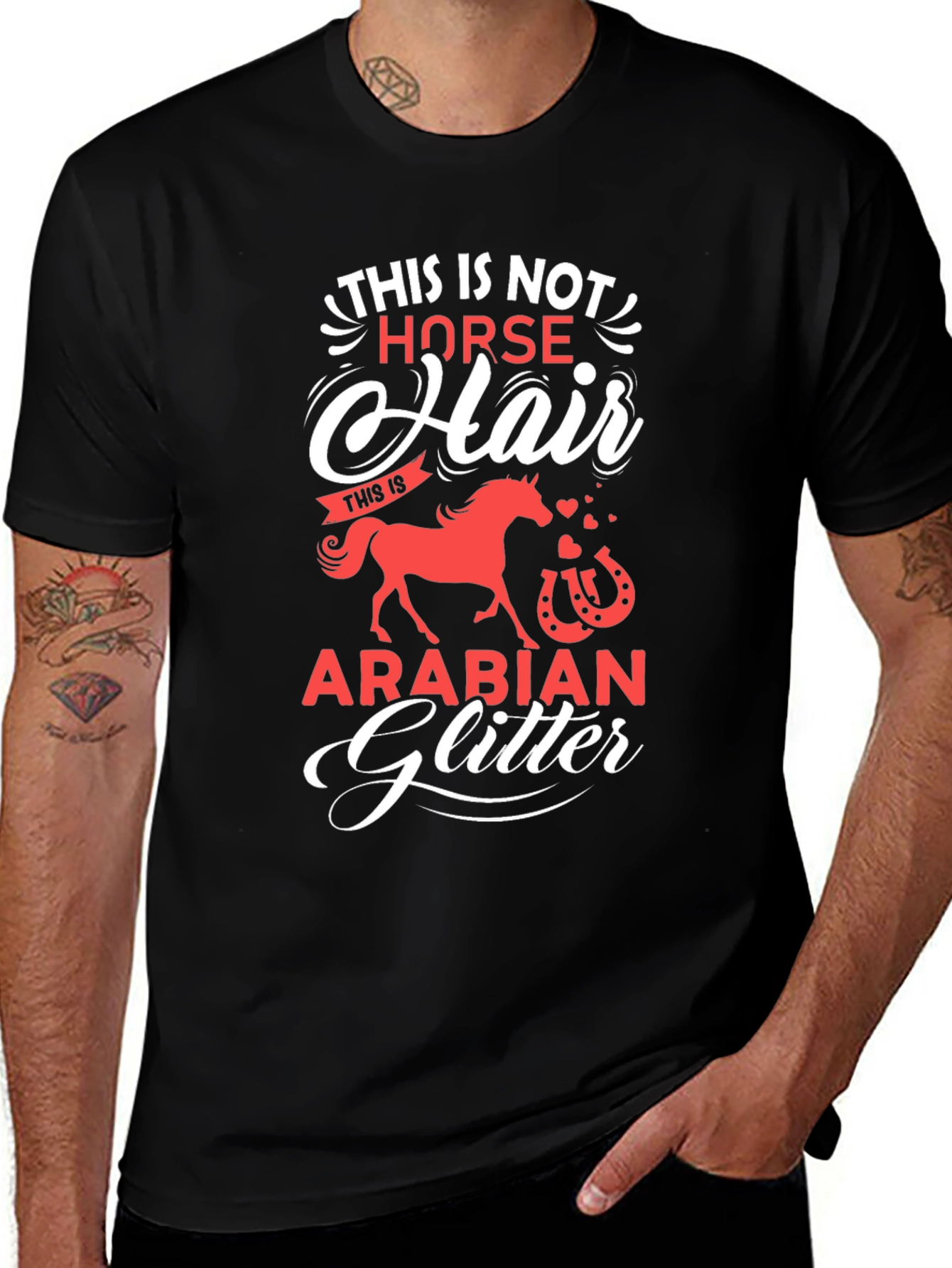 Funny Arabian Horse Glitter T-Shirt