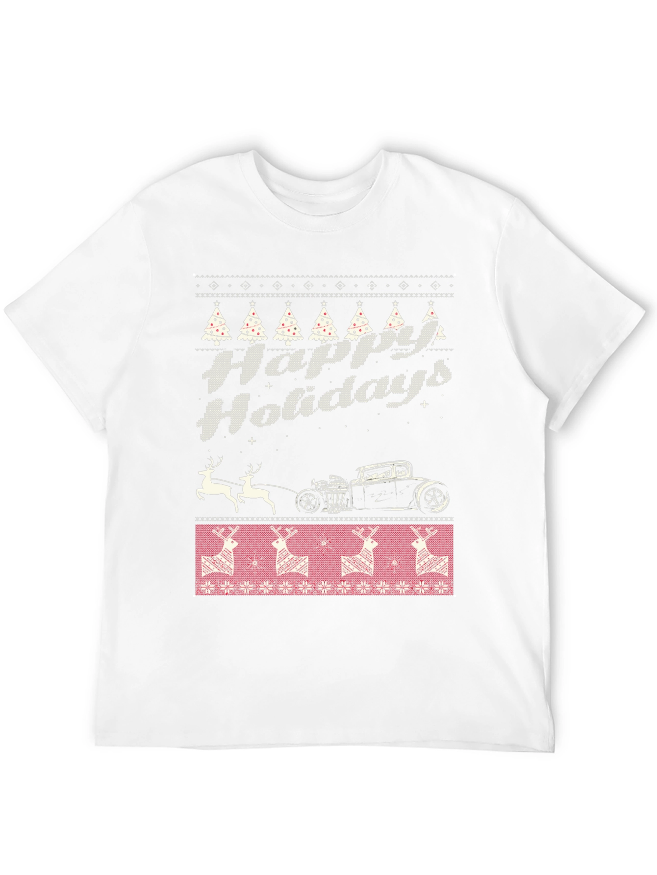 Happy Holidays Hot Rod Christmas T-Shirt