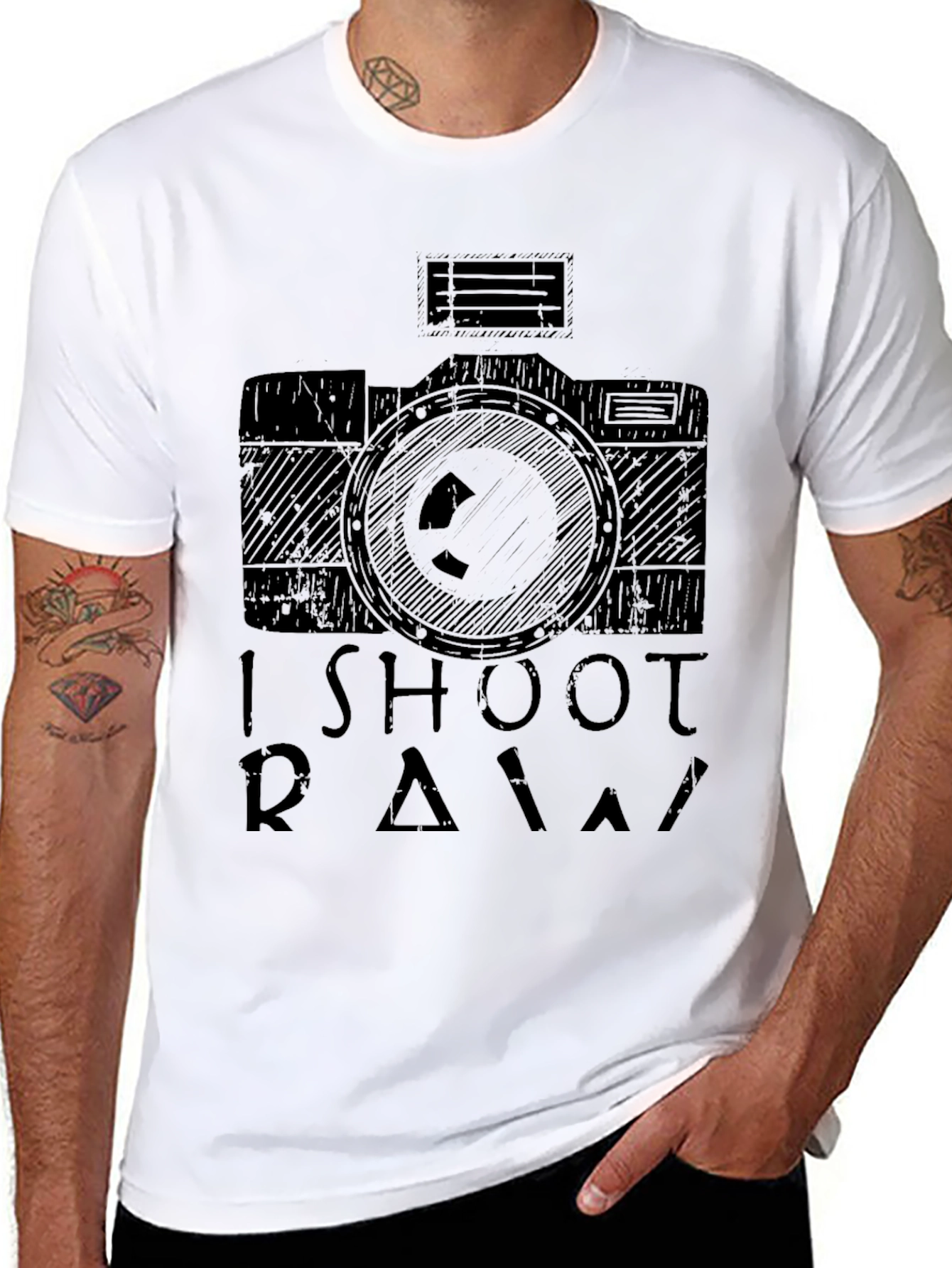 I Shoot RAW Camera T-Shirt - Photographer Apparel