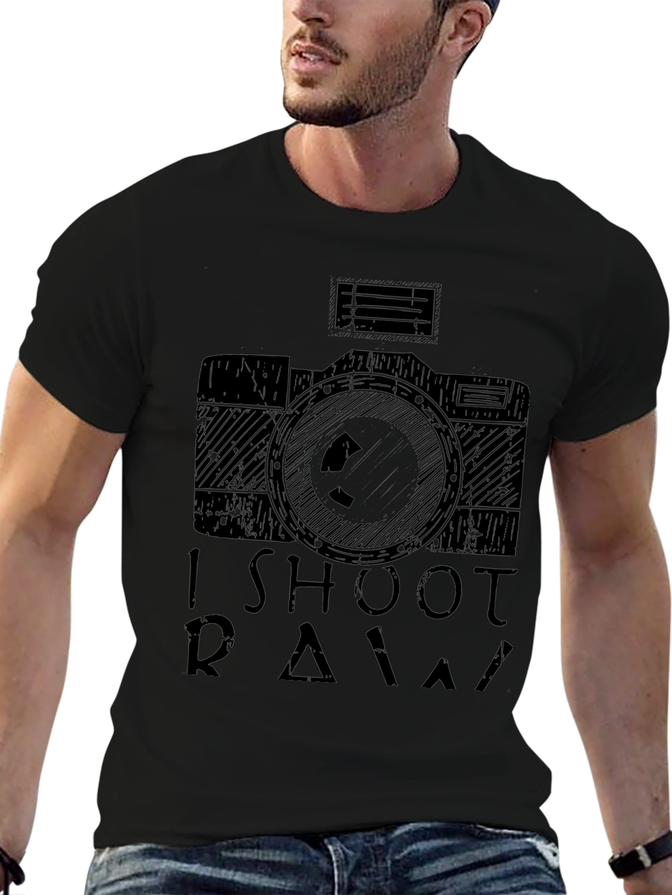 I Shoot RAW Camera T-Shirt - Photographer Apparel