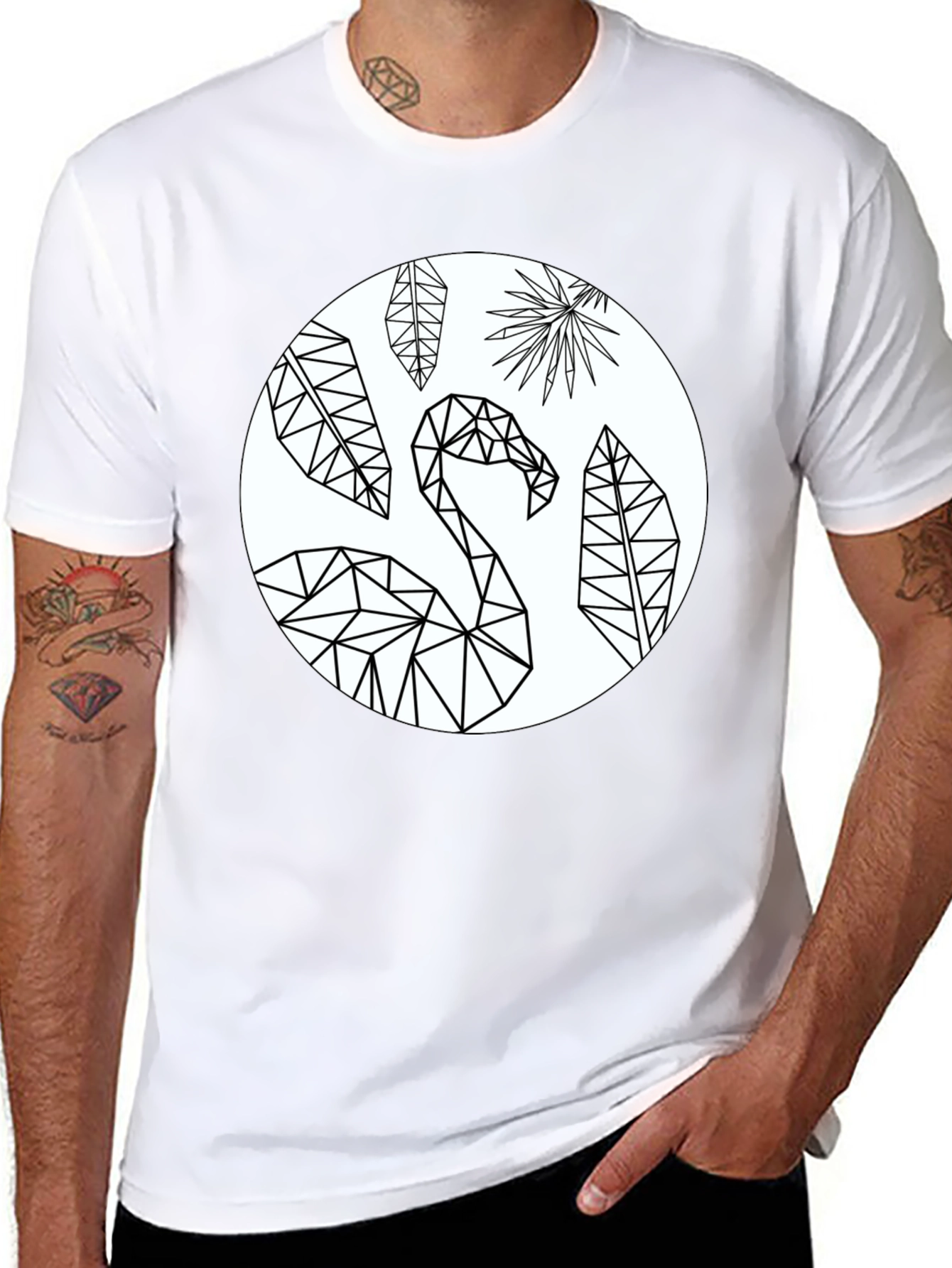Geometric Flamingo Graphic Tee