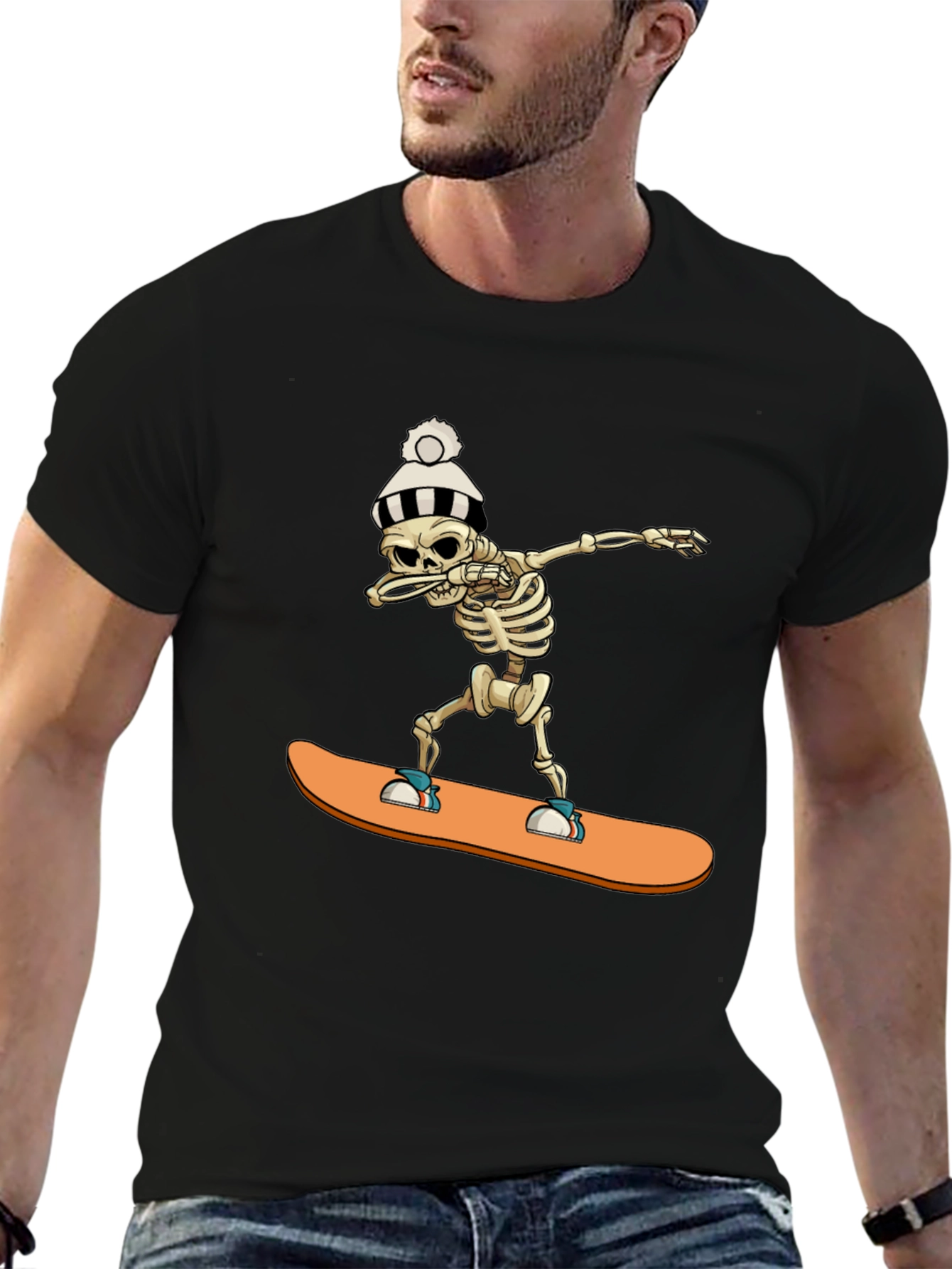 Skeleton Snowboard Dab T-Shirt
