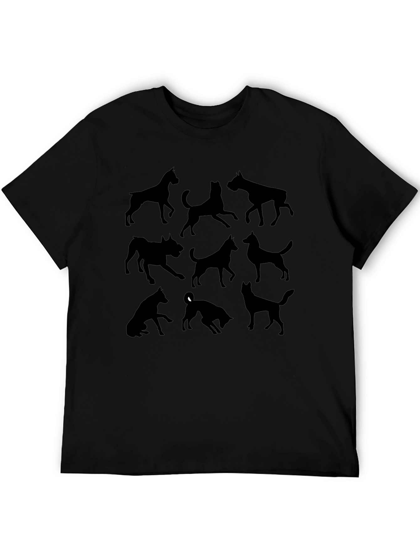 Dog Silhouettes Black Graphic Tee