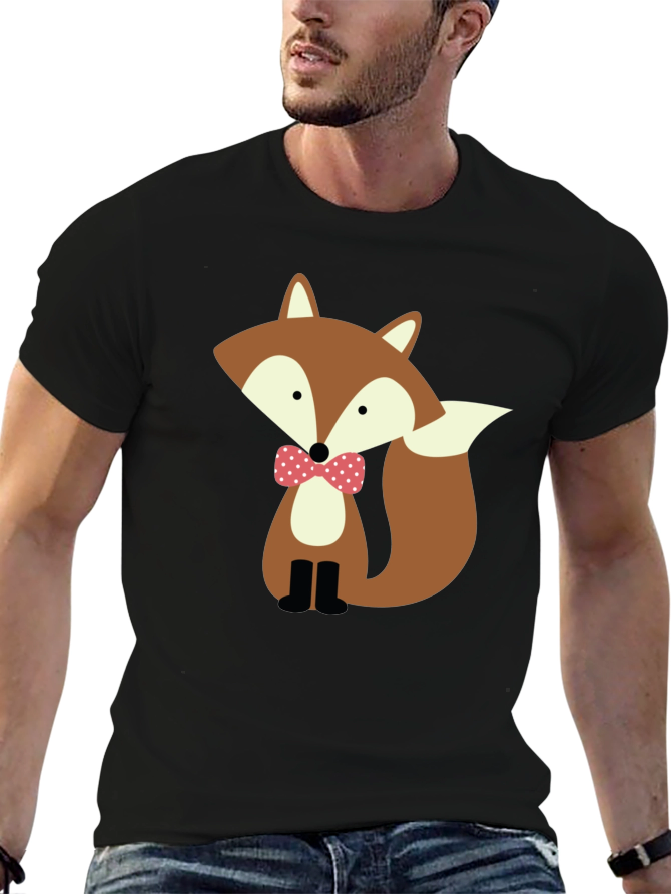 Fox Bowtie Graphic Tee - Stylish Casual Wear