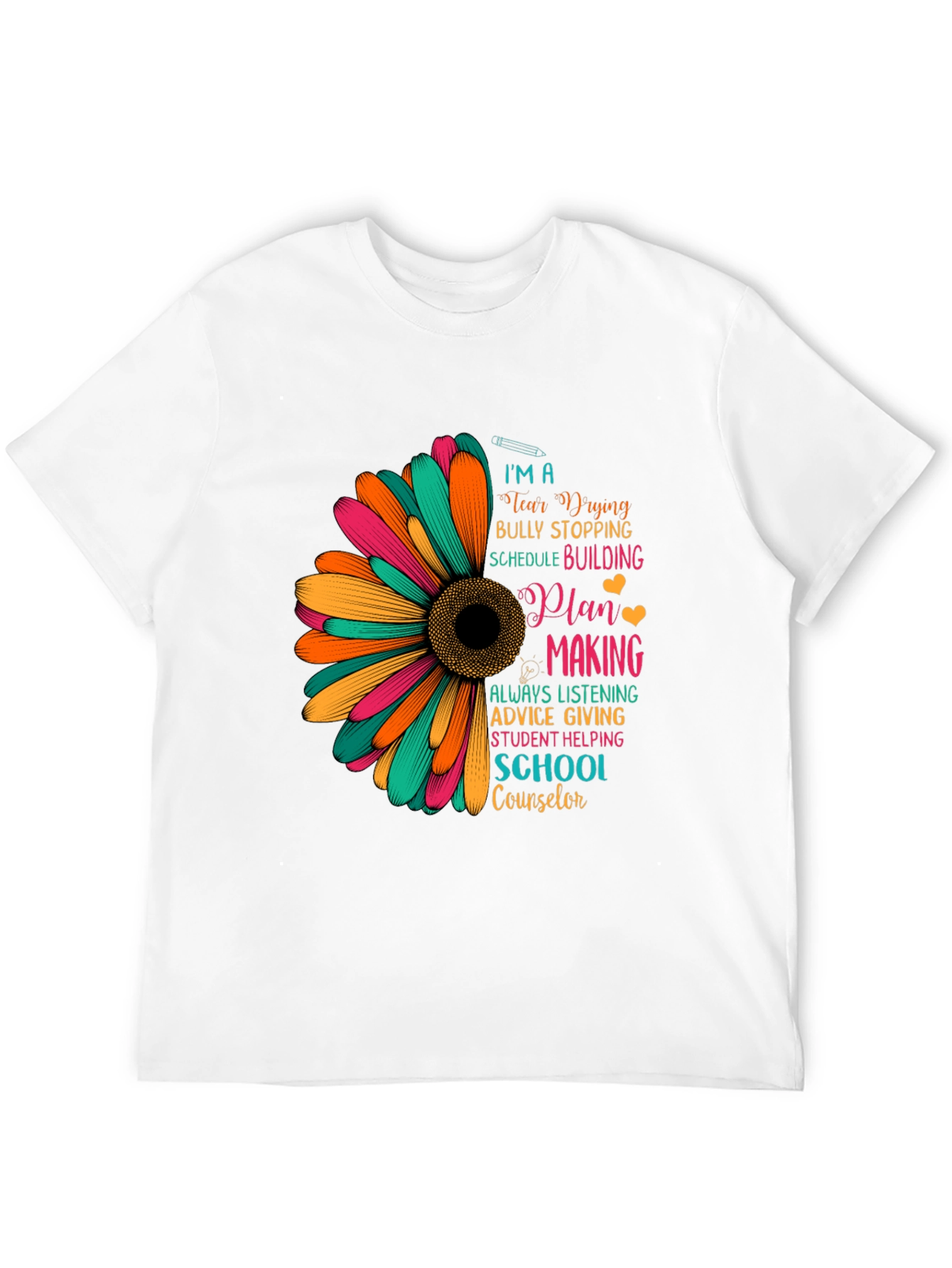 School Counselor Sunflower Graphic T-Shirt