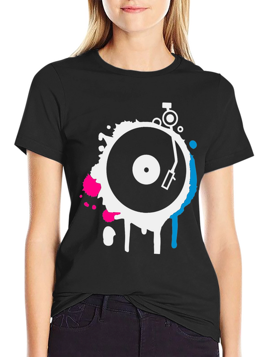Retro Vinyl Record Player T-Shirt - Graphic Tee