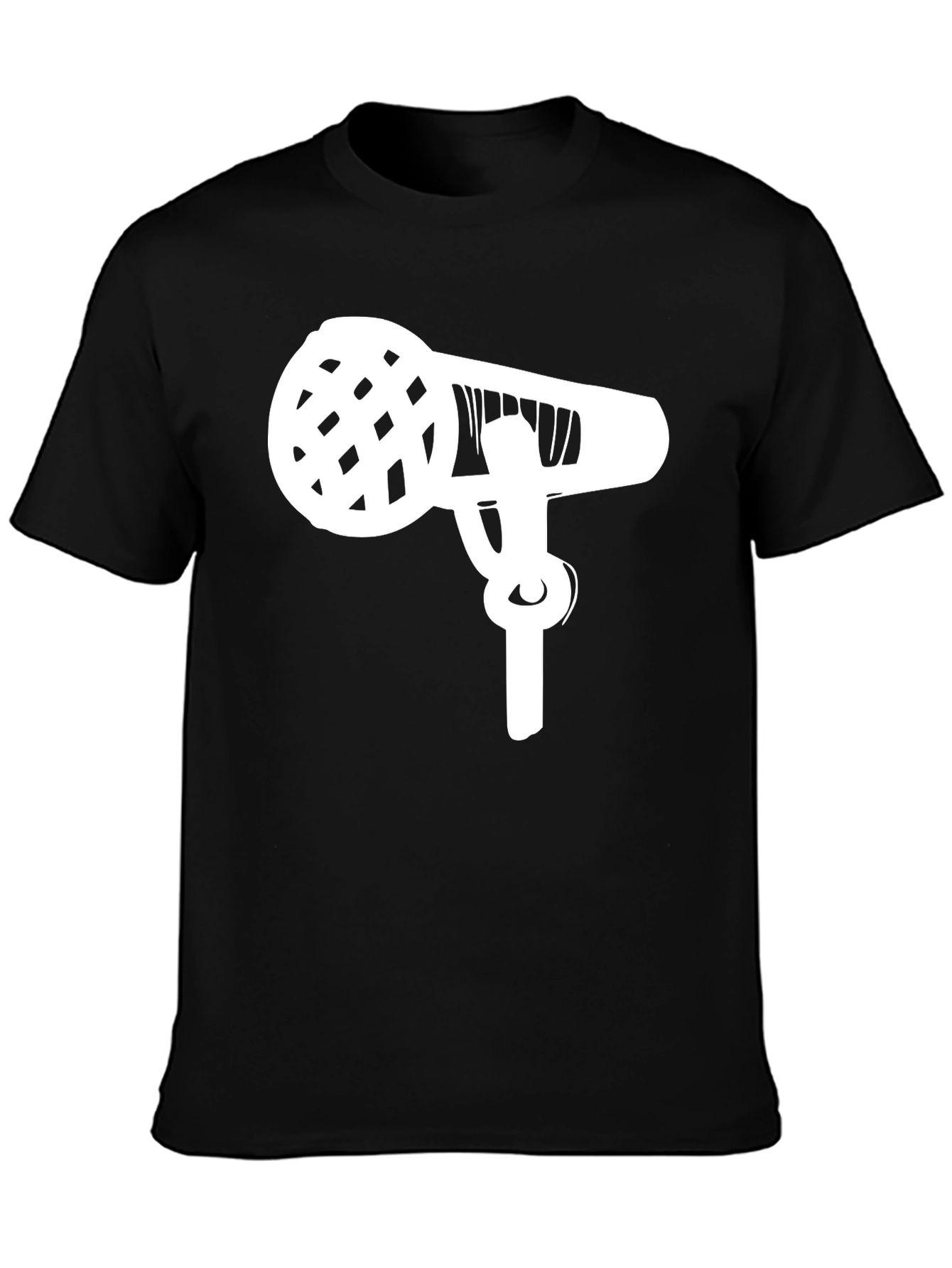 Microphone Graphic Tee - Black Cotton Casual Shirt