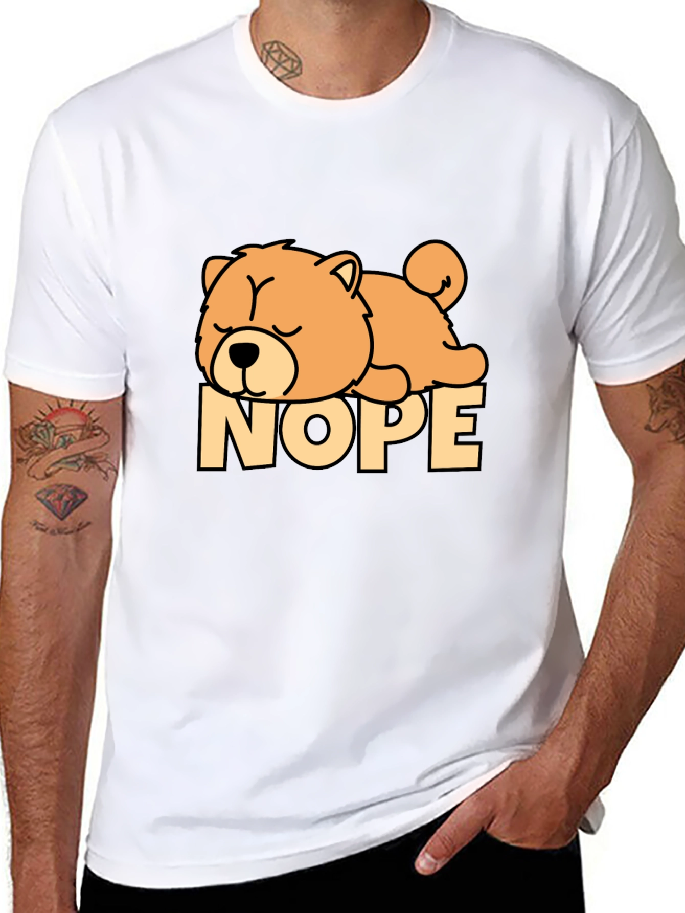 Nope Dog T-Shirt - Funny Sleepy Dog Tee