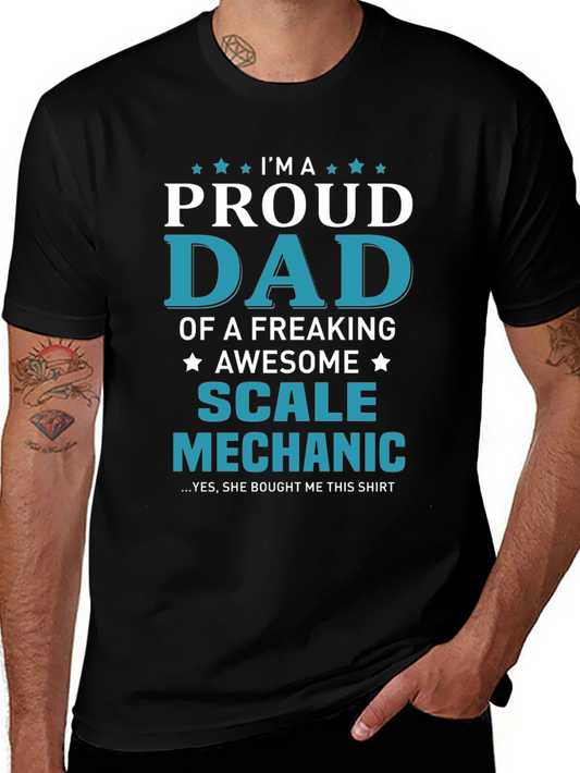 Proud Dad Scale Mechanic Graphic T-Shirt