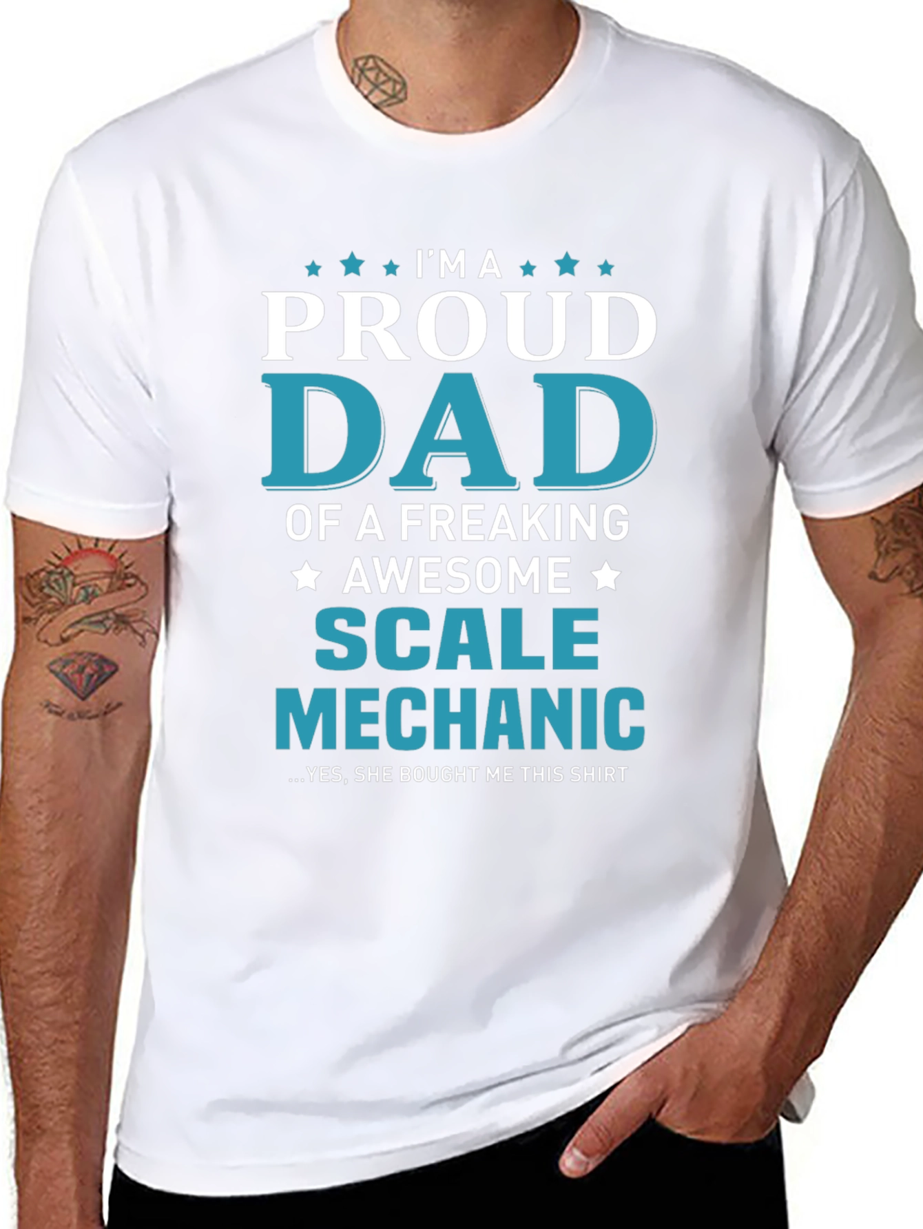 Proud Dad Scale Mechanic Graphic T-Shirt