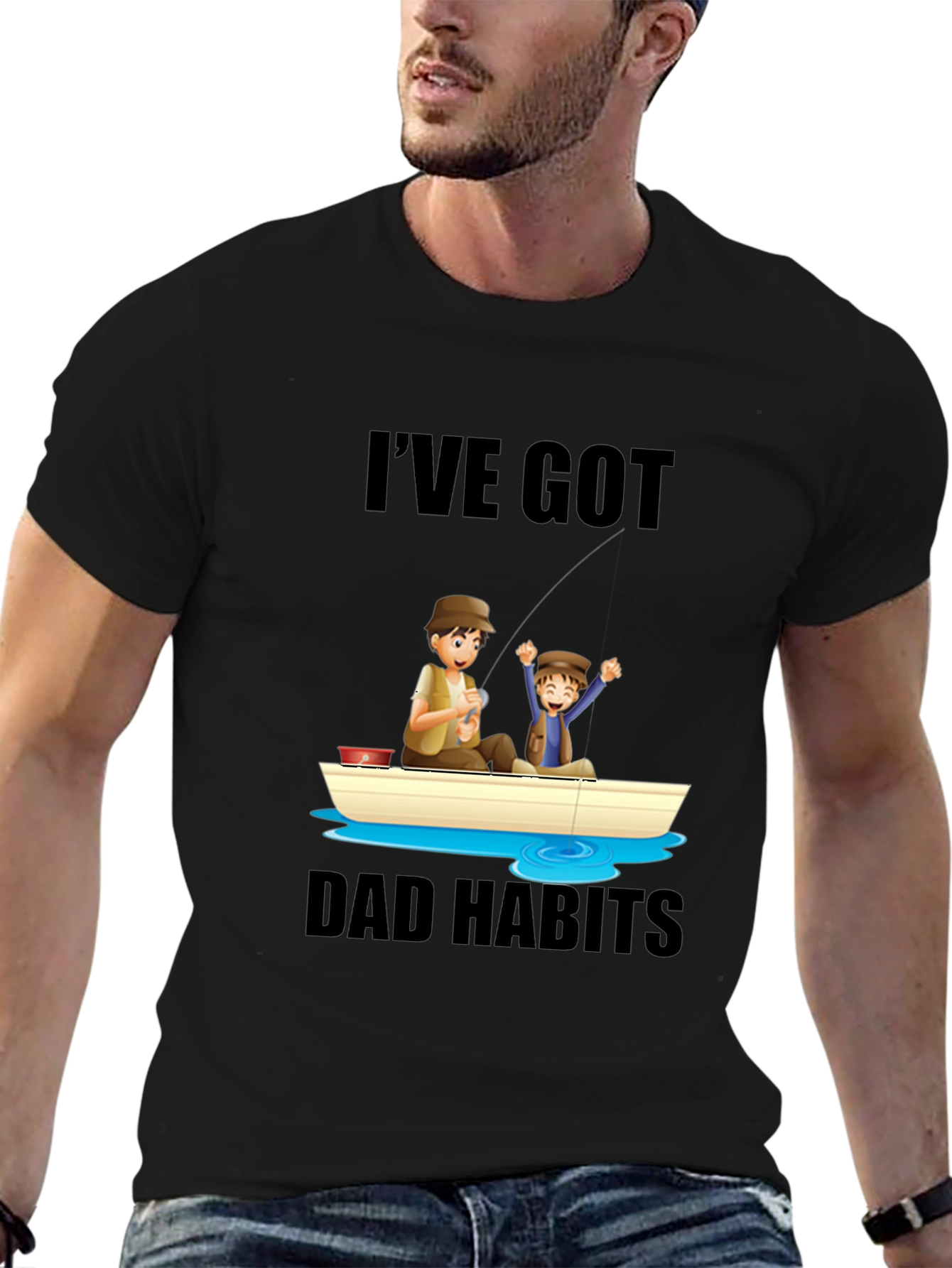 Dad Habits T-Shirt - Fishing Father & Son Design
