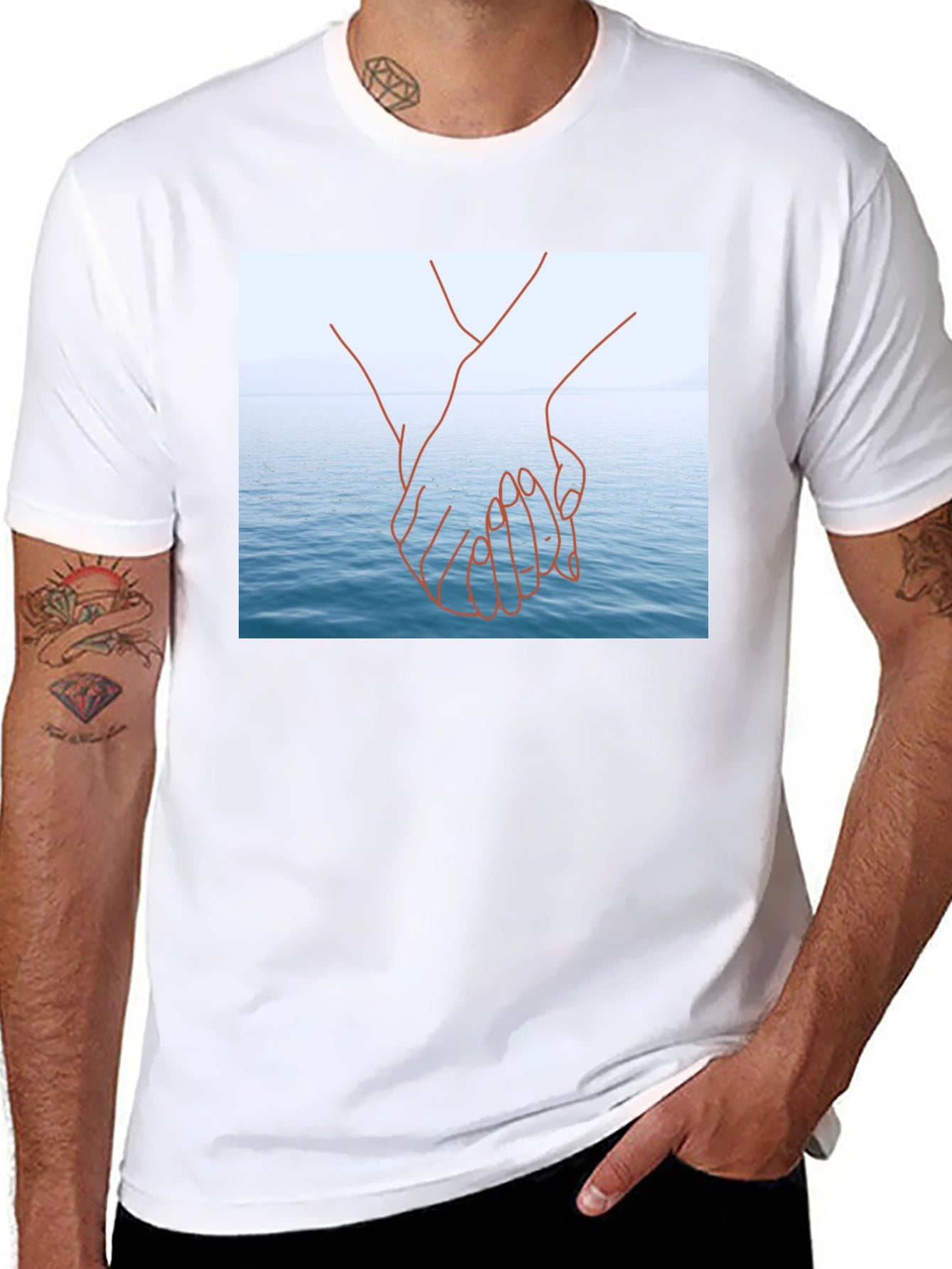 Ocean Love T-Shirt - Black Graphic Tee