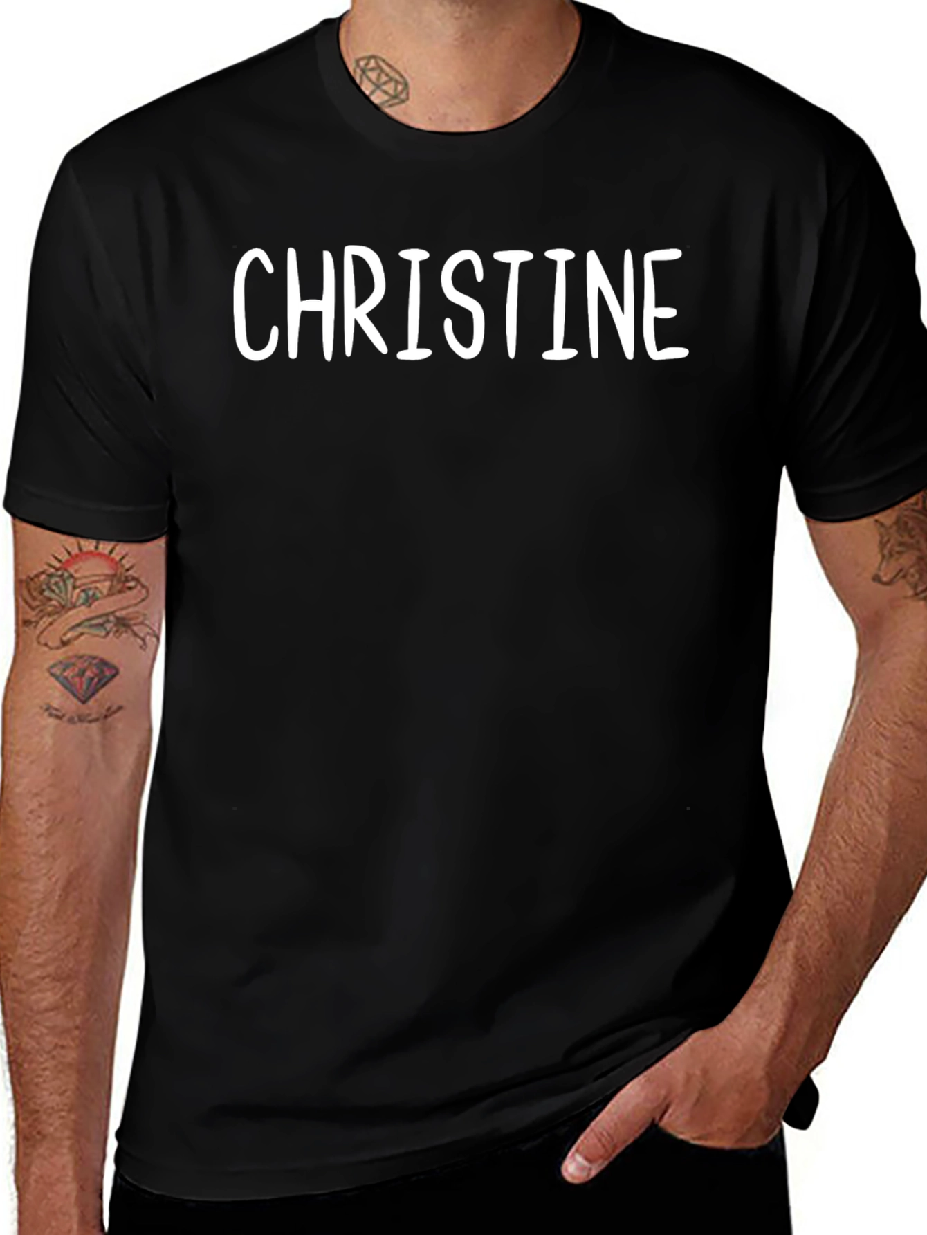 Personalized Christine Black T-Shirt