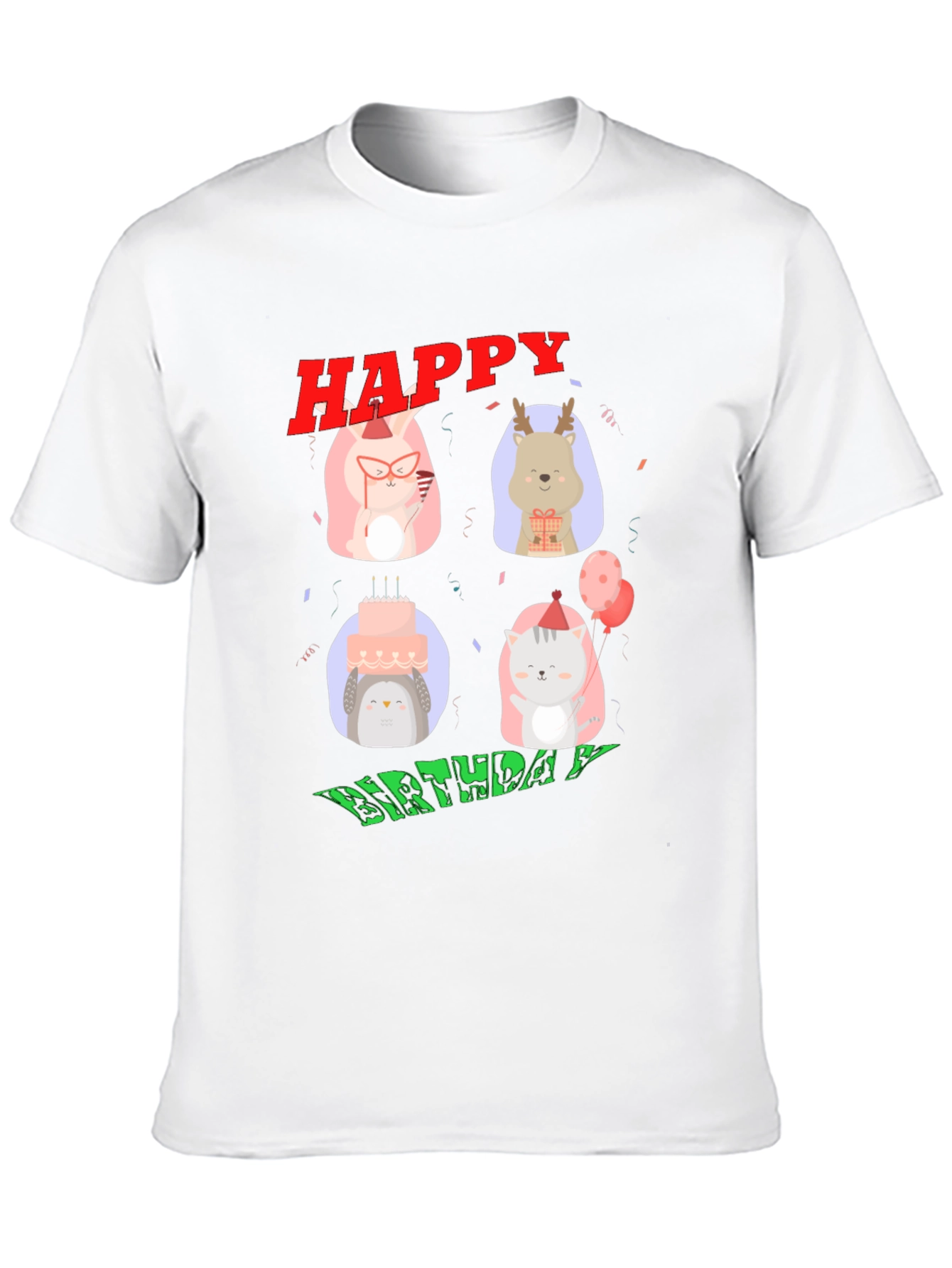 Happy Birthday Animals Graphic T-Shirt