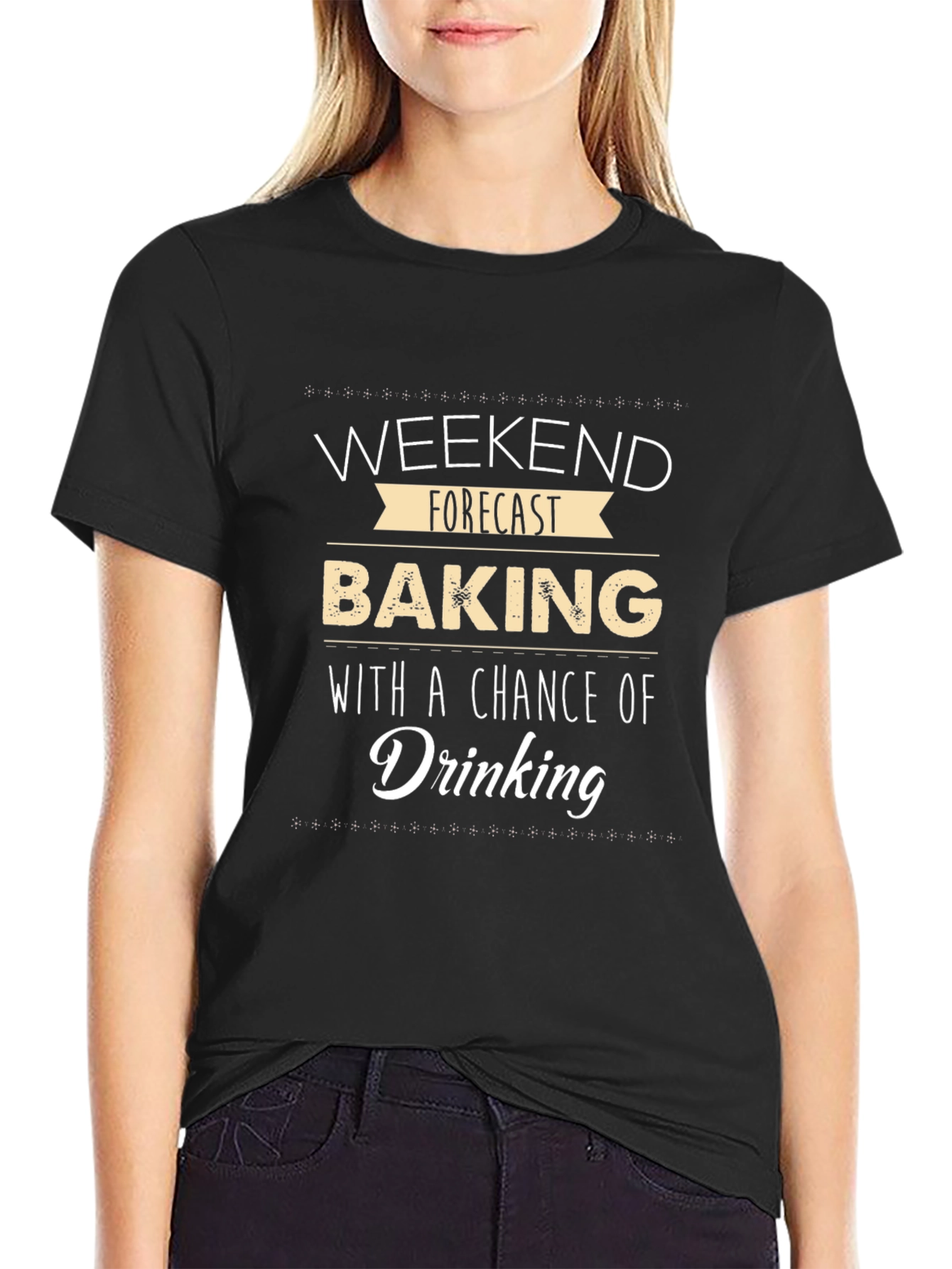 Weekend Baking and Drinking Black T-Shirt