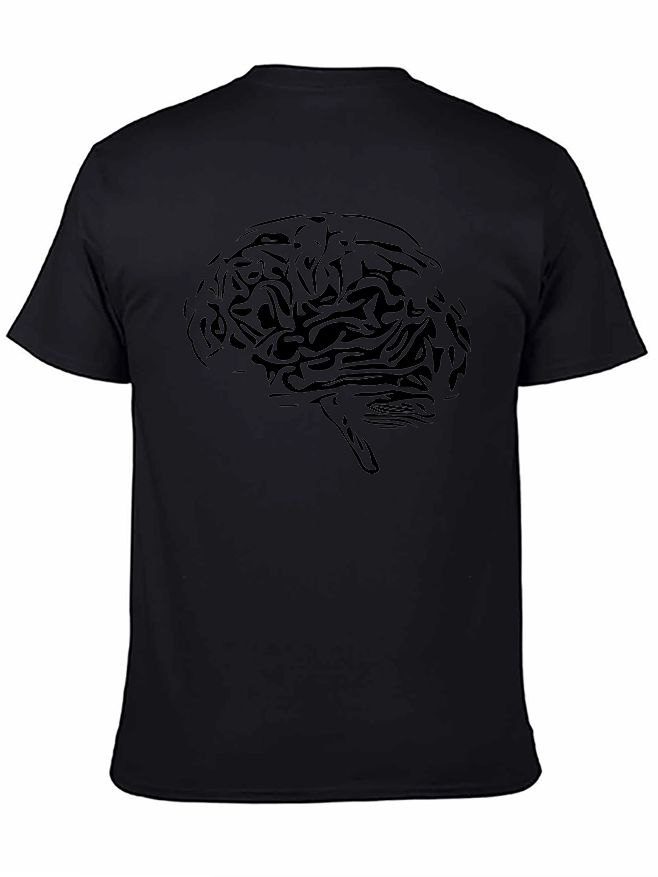 Brain Graphic Tee - Black Cotton T-Shirt