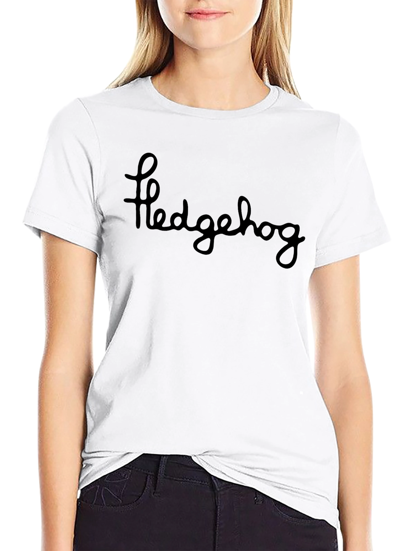 Hedgehog Script Black T-Shirt