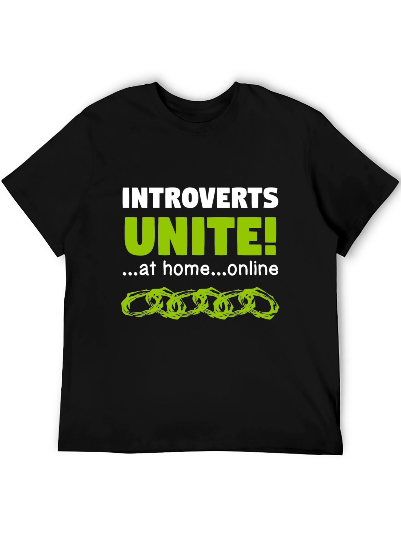 Introvert Unite! Black Graphic Tee