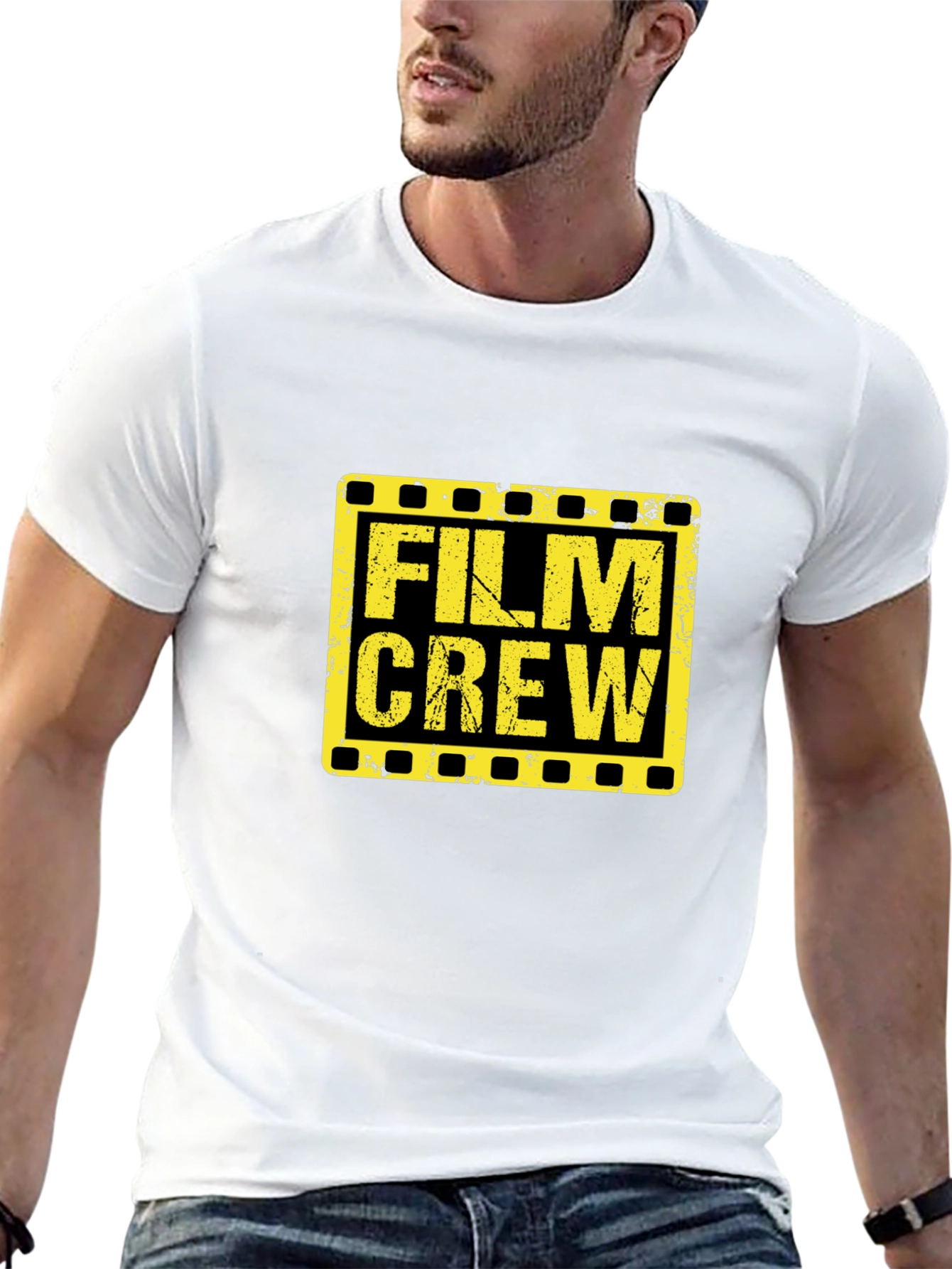 Film Crew Graphic Tee - Black Cotton T-Shirt