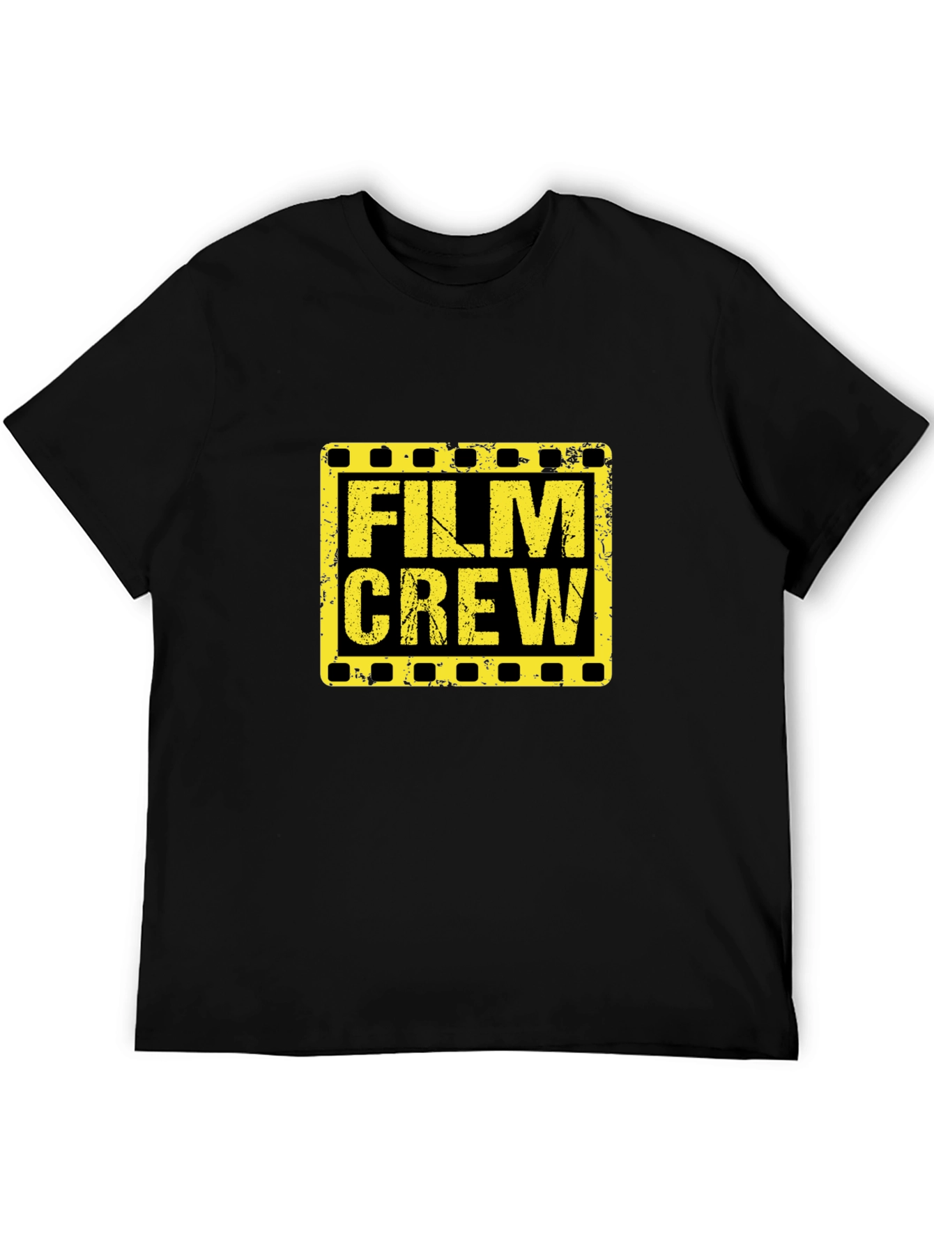 Film Crew Graphic Tee - Black Cotton T-Shirt