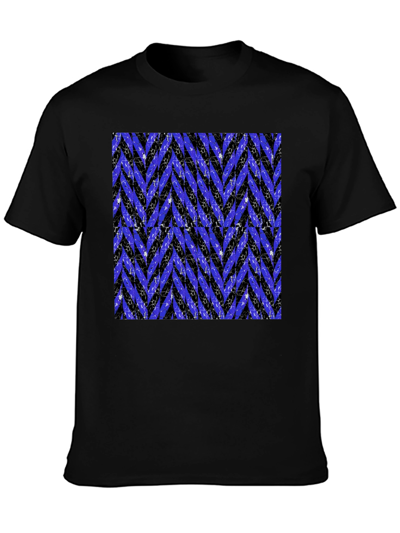 Stylish Black T-Shirt with Zigzag Pattern