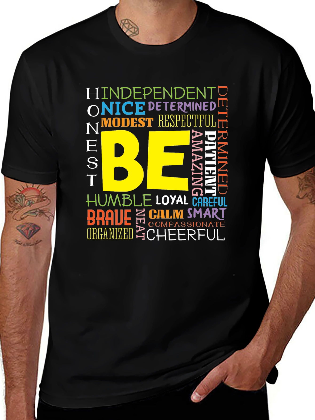 Be Kind T-Shirt: Positive Word Art Graphic Tee