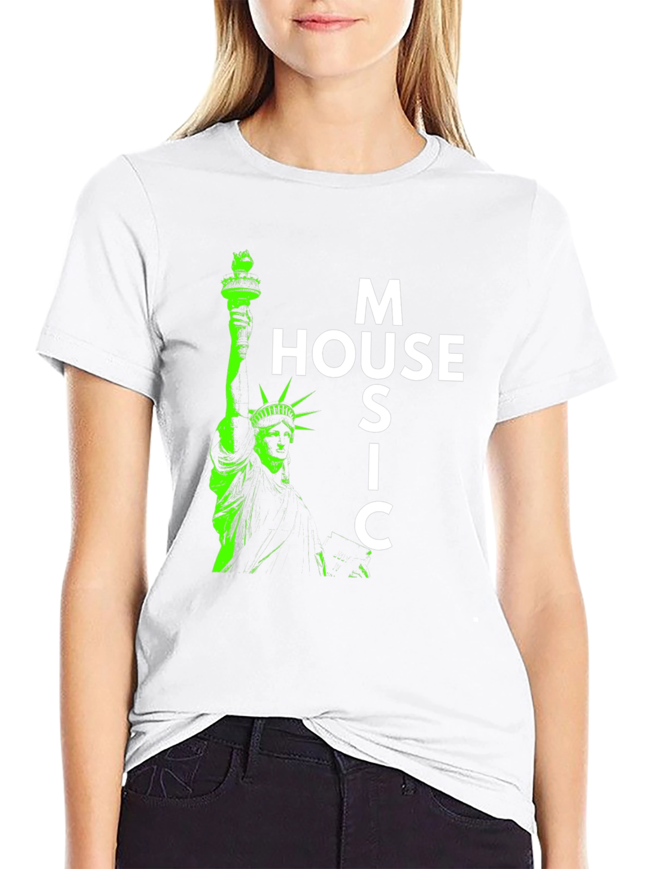 House Music Statue of Liberty Graphic Tee