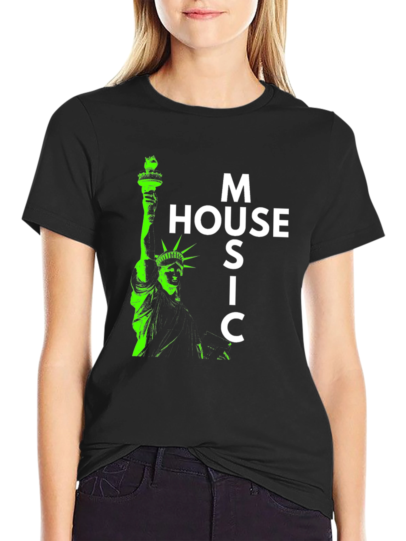 House Music Statue of Liberty Graphic Tee