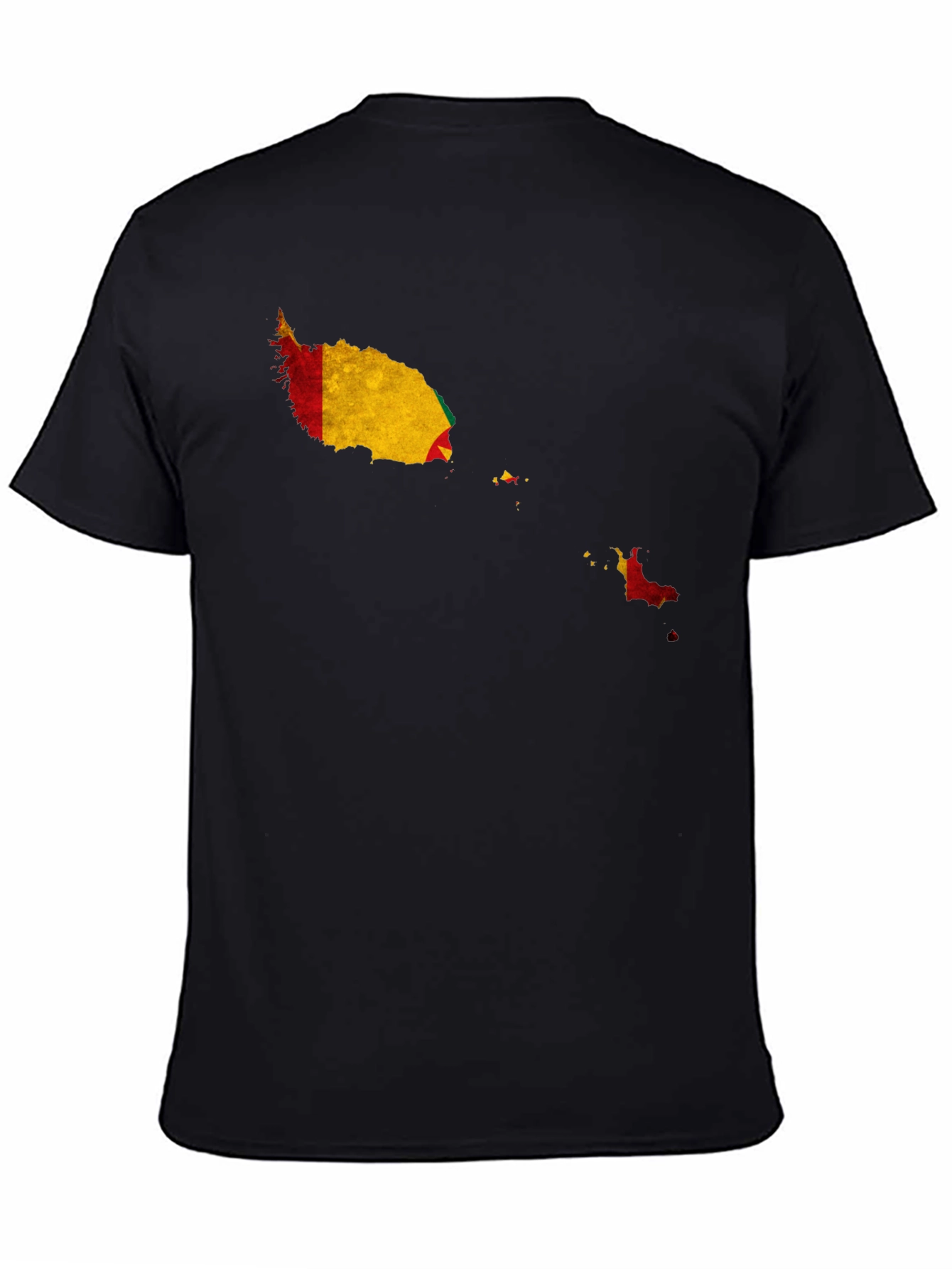 Grenada Flag Map Black T-Shirt