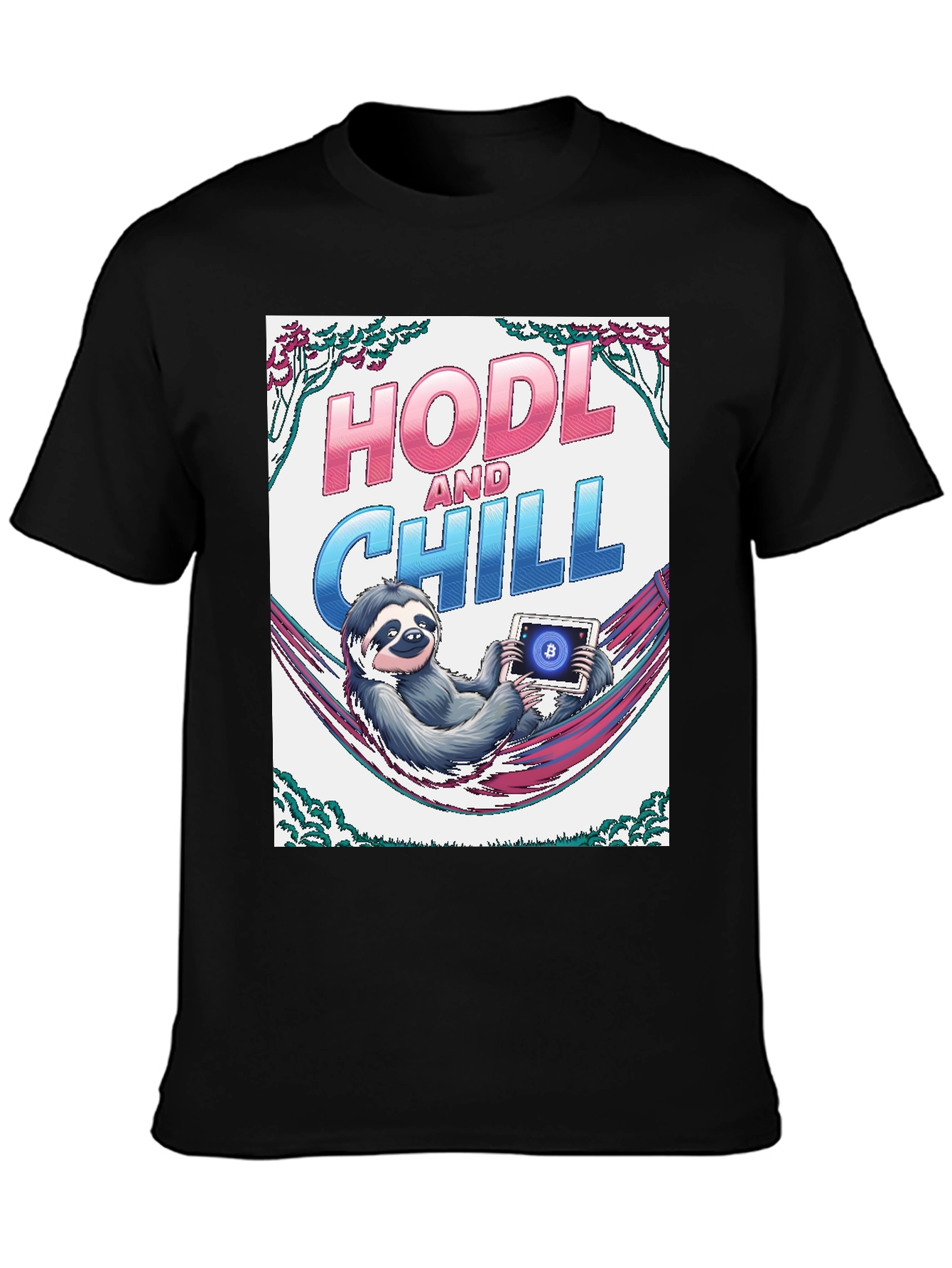 HODL and Chill Sloth Bitcoin Crypto T-Shirt