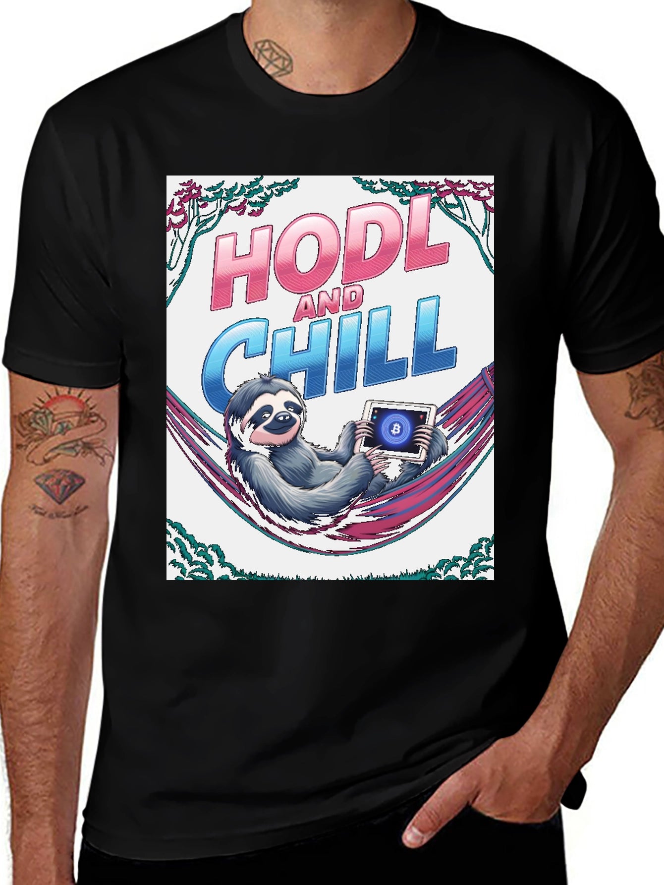 HODL and Chill Sloth Bitcoin Crypto T-Shirt