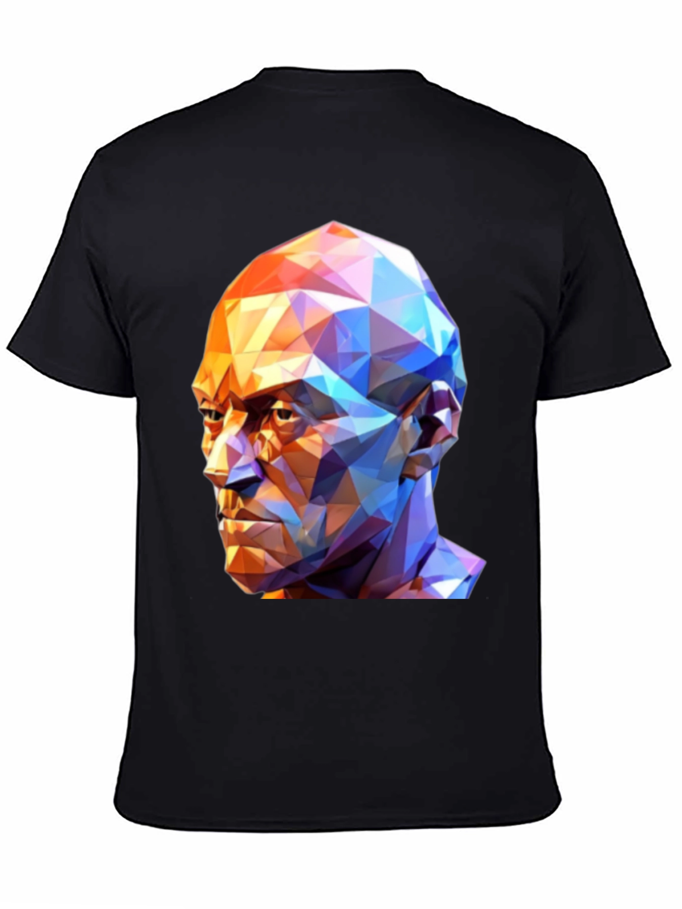 Geometric Face Graphic T-Shirt - Black