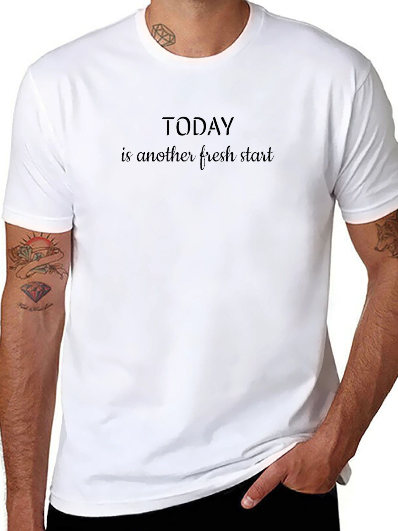 Motivational Black T-Shirt: Today is a Fresh Start