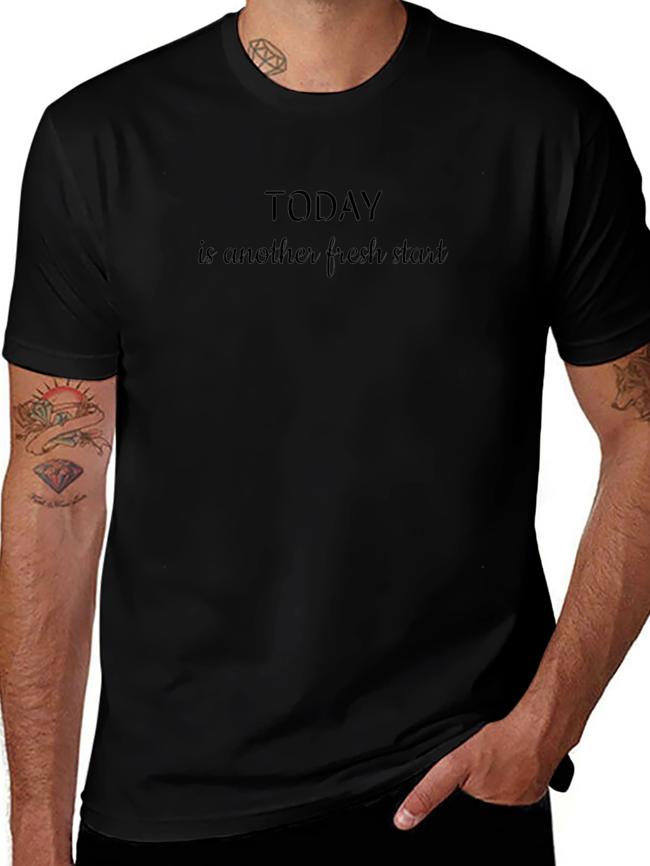 Motivational Black T-Shirt: Today is a Fresh Start