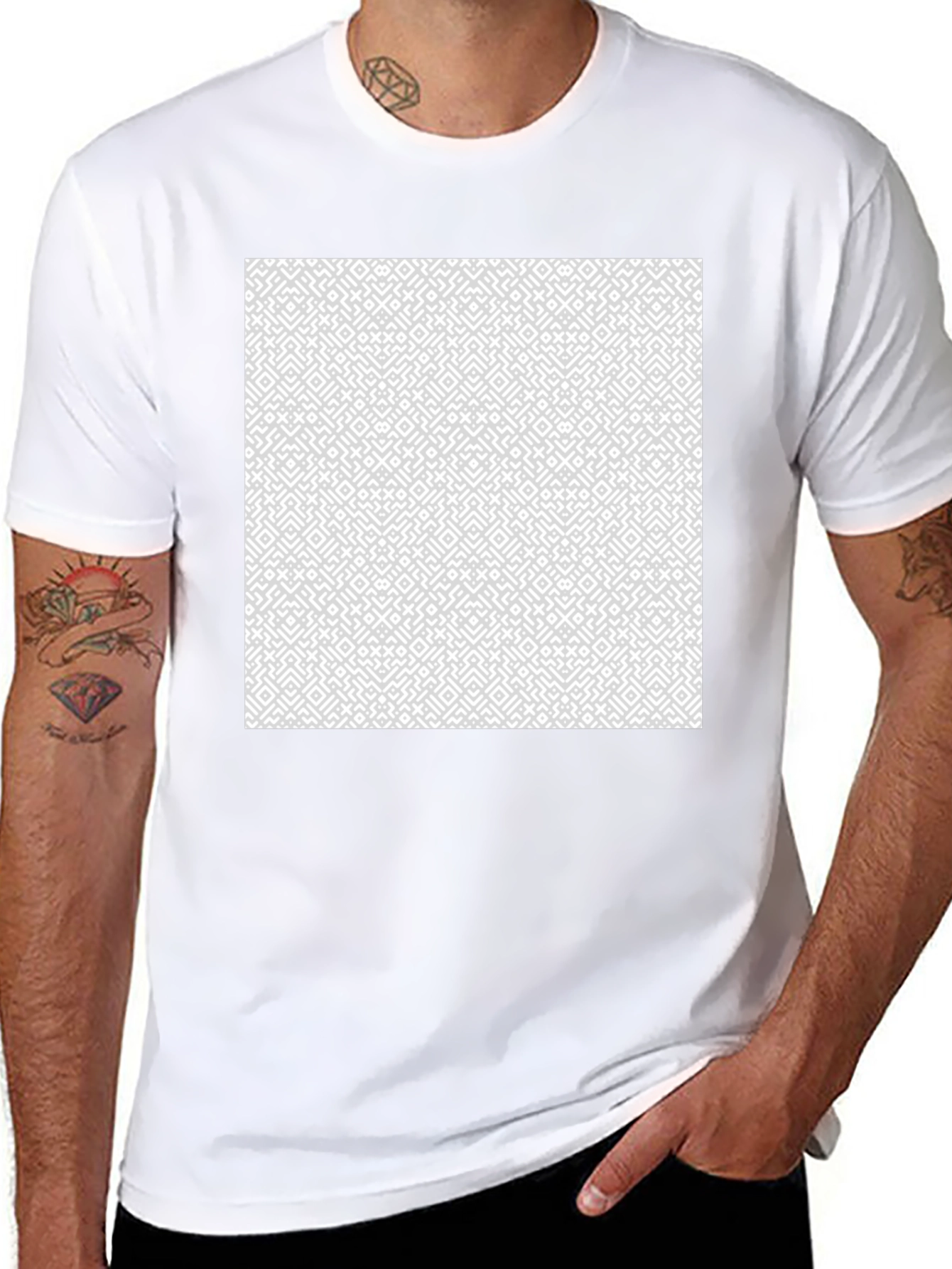 Geometric Pattern Tee - Stylish Black Shirt