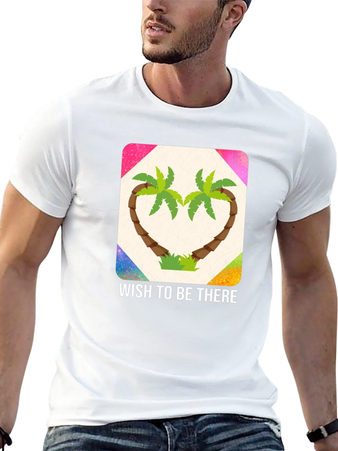 Wish to Be There Palm Tree Heart Graphic Tee